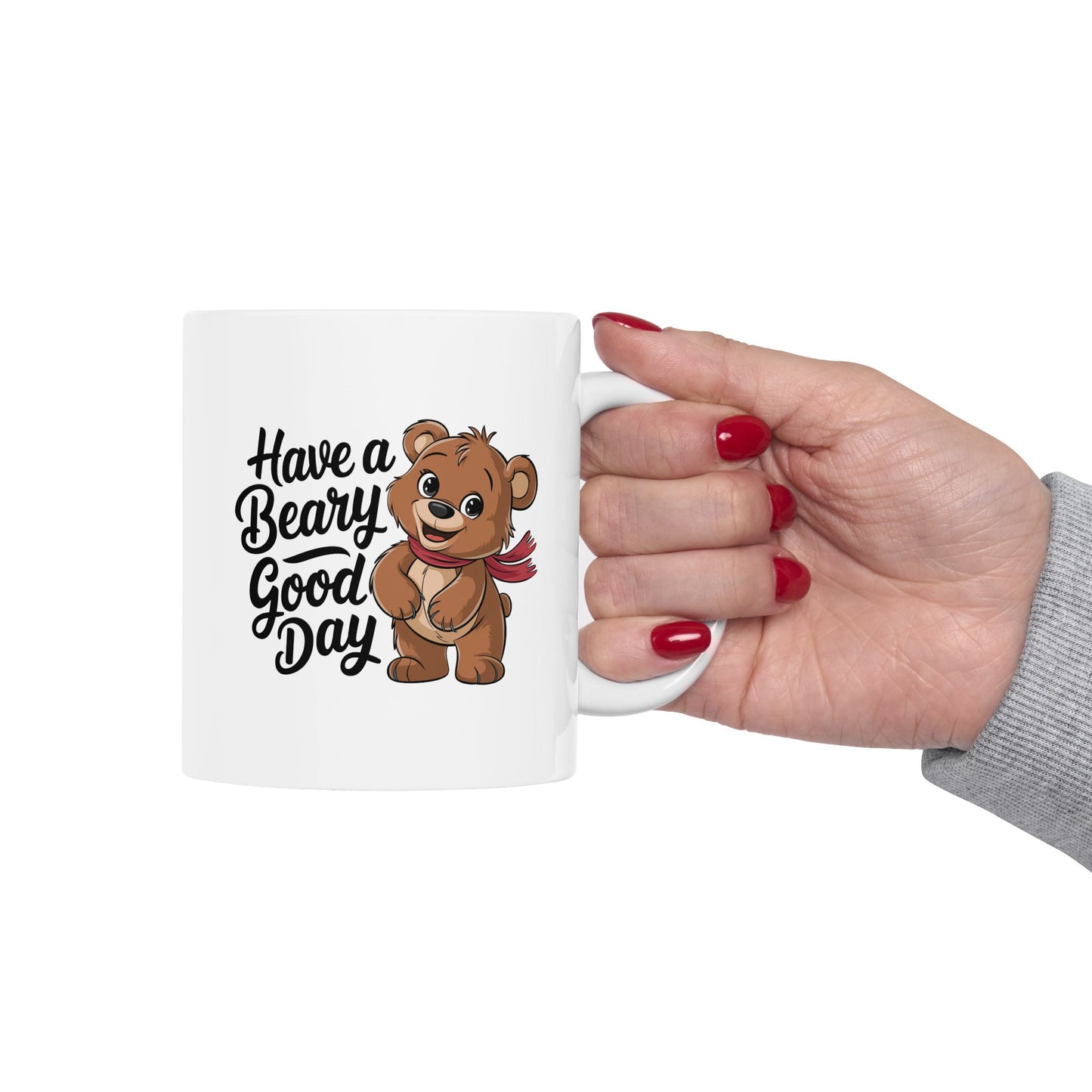 Have a Beary Good Day Mug – Cute Bear Coffee Cup with Fun Quote – Gift for Him, Her, Kids – Adorable Kitchen Decor