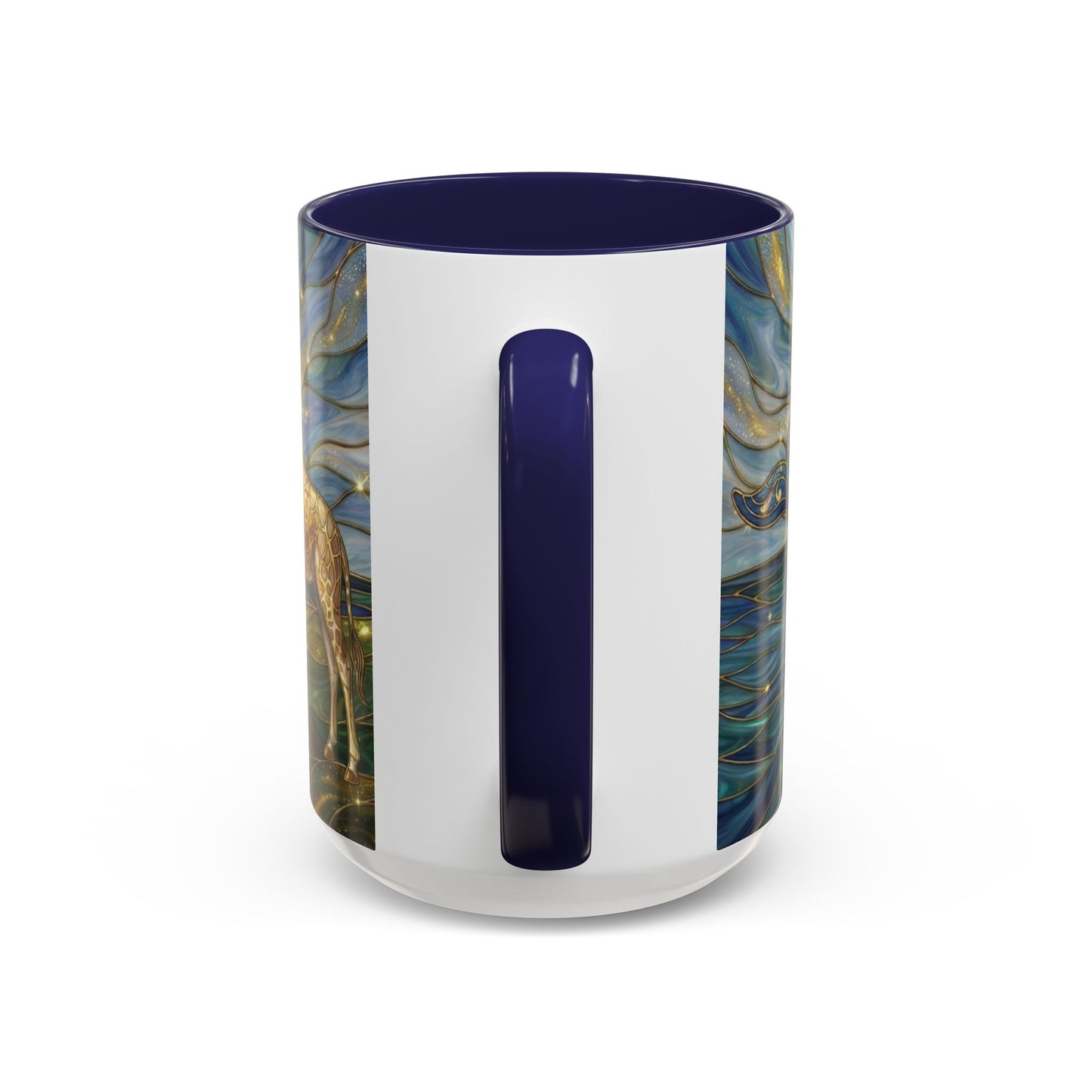 Whimsical Whale & Giraffe Accent Coffee Mug — Artistic Ocean-Sky Illustration (11/15oz)