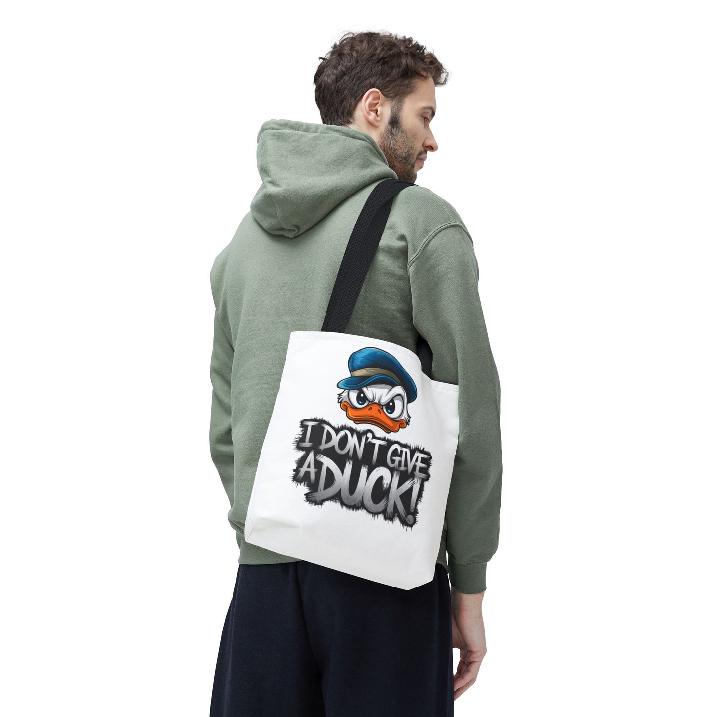 Funny Grumpy Duck Tote Bag | I Don’t Give A Duck Canvas Tote | Eco Reusable Cotton Gift Tote | Cute Animal Humor Market Bag