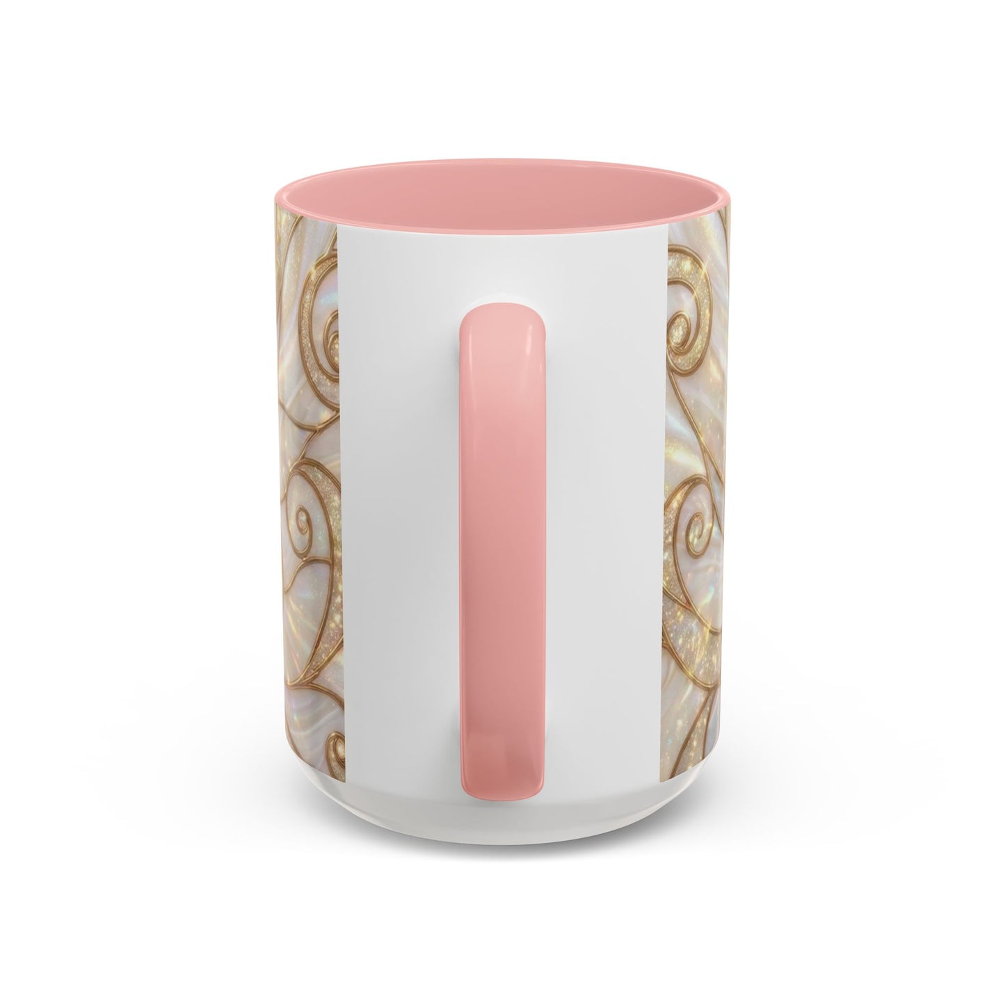 Pink Rose Stained Glass Mug, Gold Floral Coffee Cup, Romantic Flower Tea Cup, Gardener Gift For Mom, Botanical Art, Wife Birthday Gift