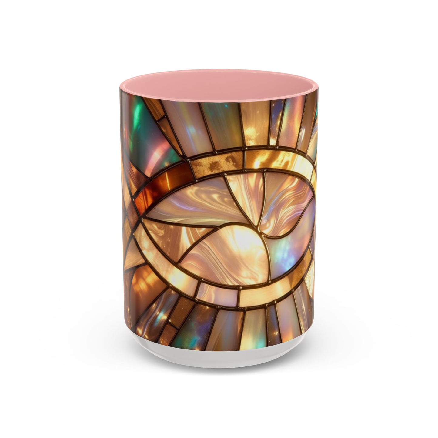 Stained Glass Ichthys Mug, Jesus Fish Christian Coffee Cup, Religious Art Mug, Faith Gift For Women, Inspirational Stained Glass Christian Symbol Design