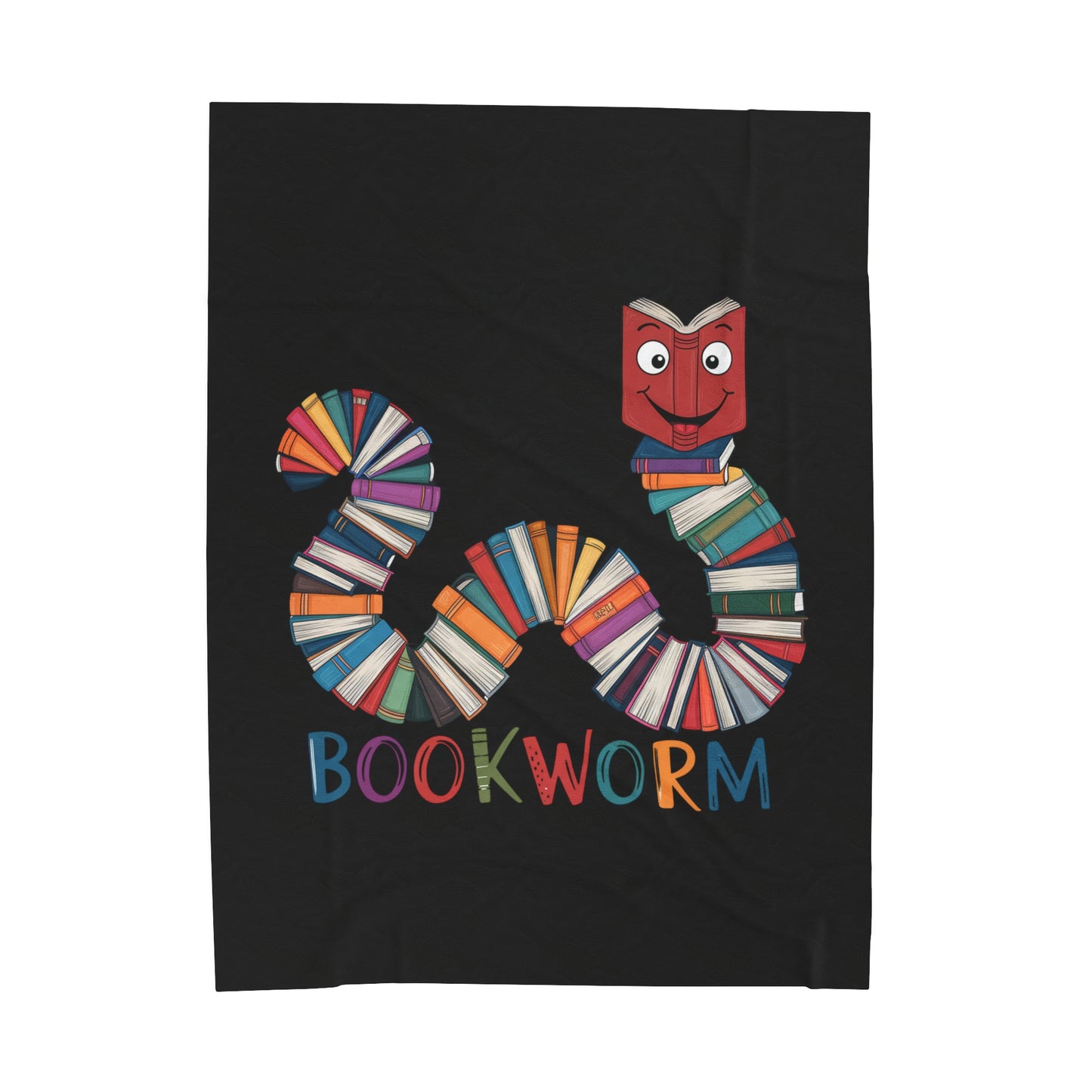 Velveteen Plush Blanket - Bookworm Design