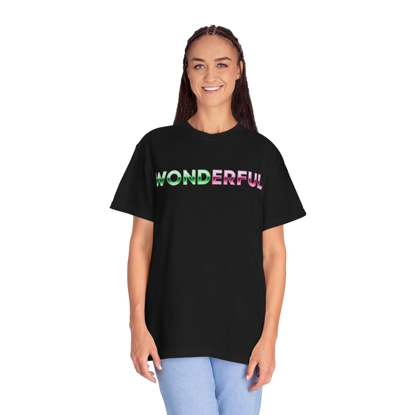 Wonderful Broadway Inspired T-Shirt, Musical Theater Graphic Tee, Green And Pink Gradient Shirt, Unisex Gift For Fans And Performers