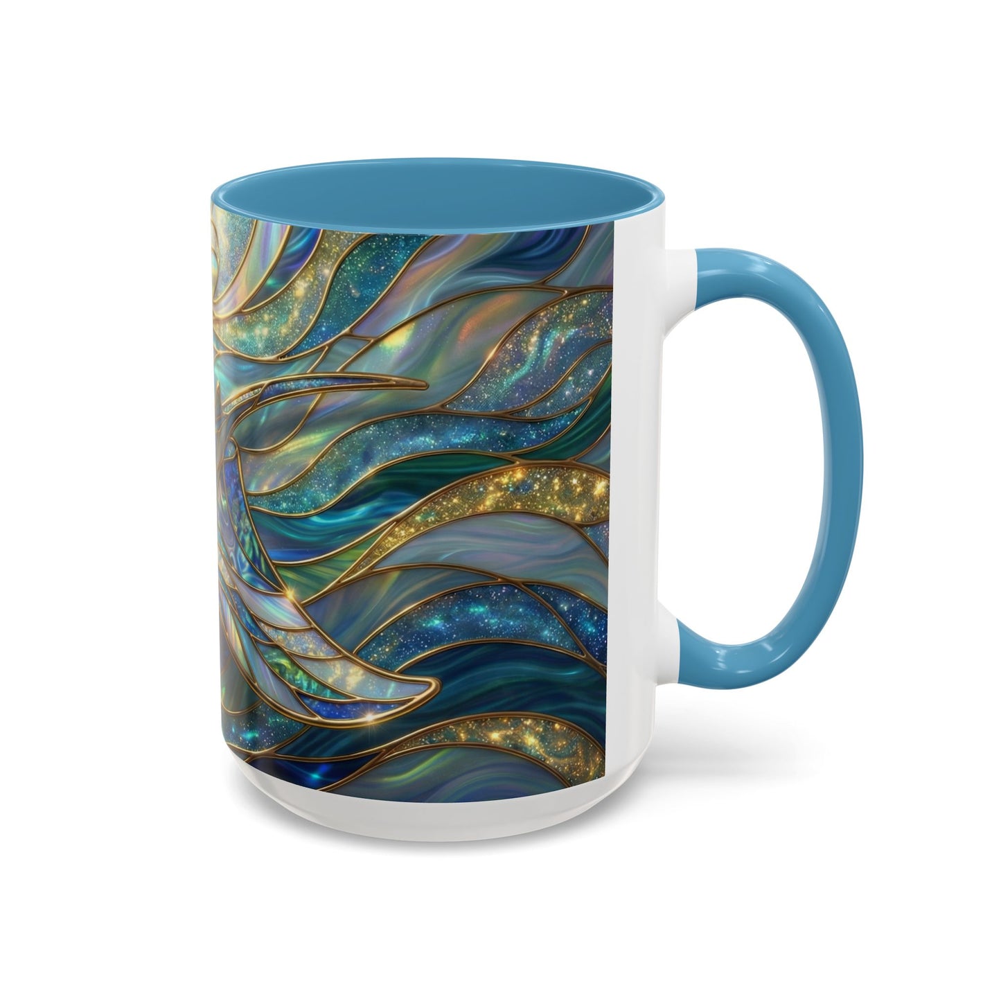 Stained Glass Manta Ray Mug, Ocean Coffee Cup, Manta Ray Art Mug, Nautical Gift, Coastal Decor Mug, Marine Life Coffee Cup