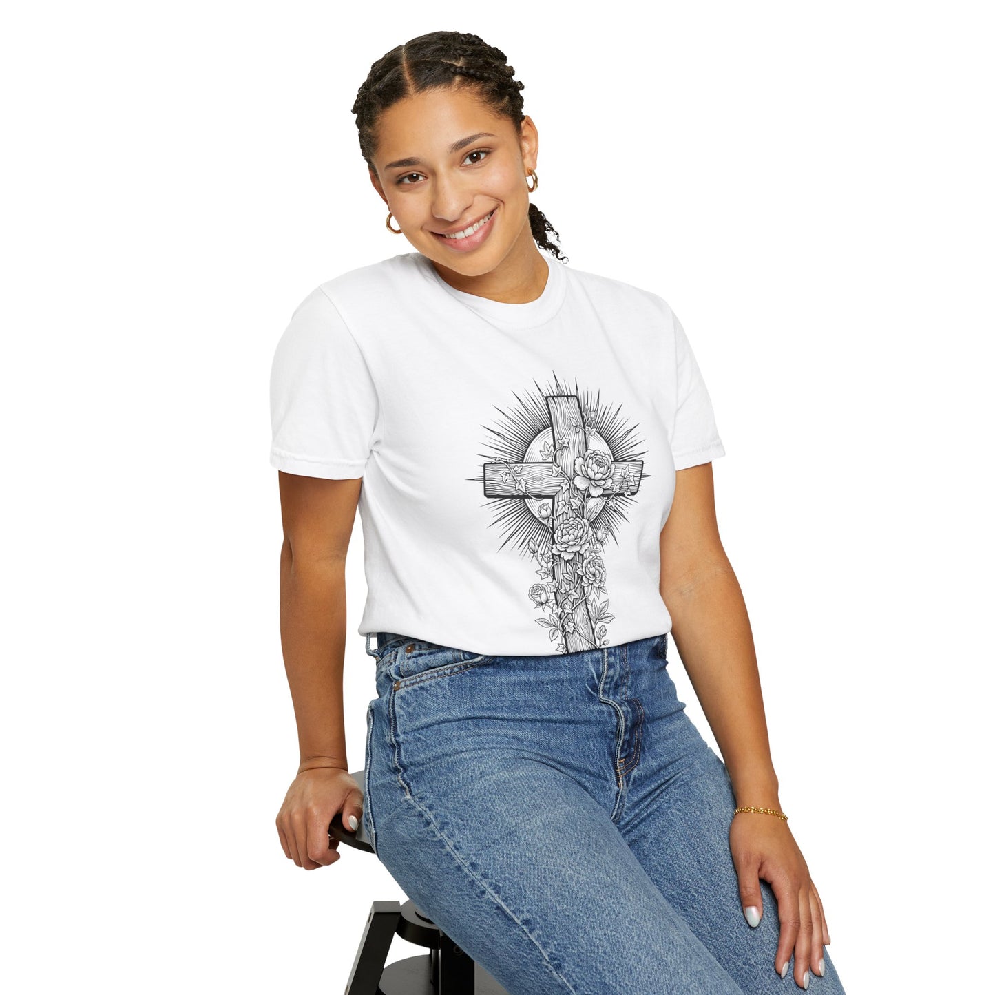 Christian Floral Cross Shirt, Boho Faith T-Shirt, Religious Botanical Tee, Wildflower Jesus Shirt, Easter Apparel, Christian Gifts