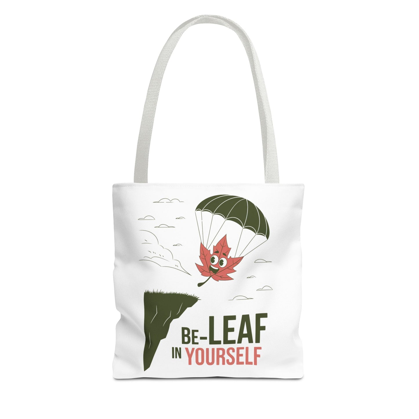 Tote Bag - Be-Leaf In Yourself Pun Design