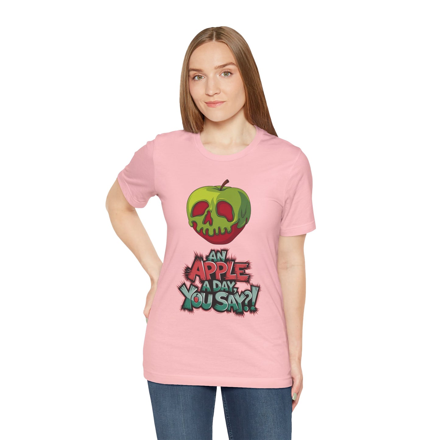 Funny Apple Skull Shirt – An Apple A Day You Say? – Grunge Fruit Tee – Y2K Nostalgia T‑Shirt – Gift for Fruit Lovers