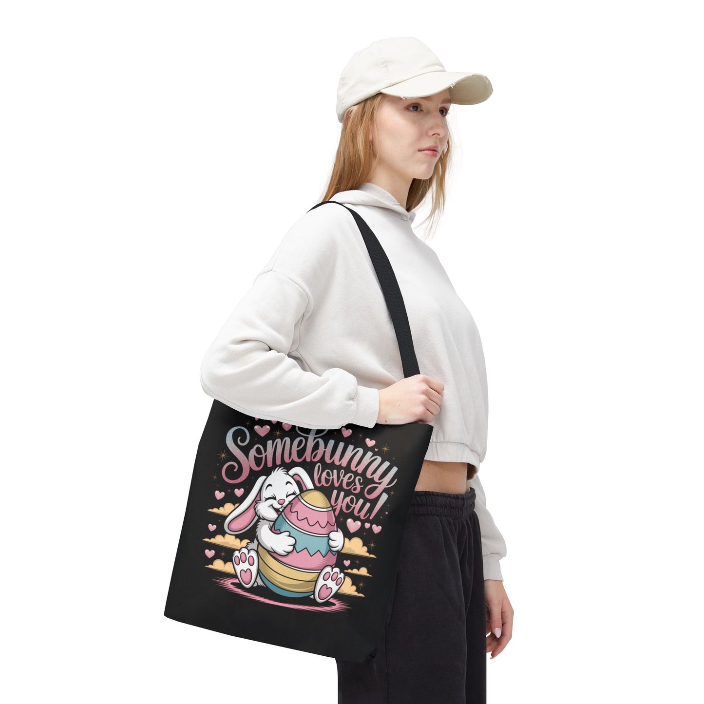 Easter Bunny Tote Bag Somebunny Loves You Easter Bag Bunny
