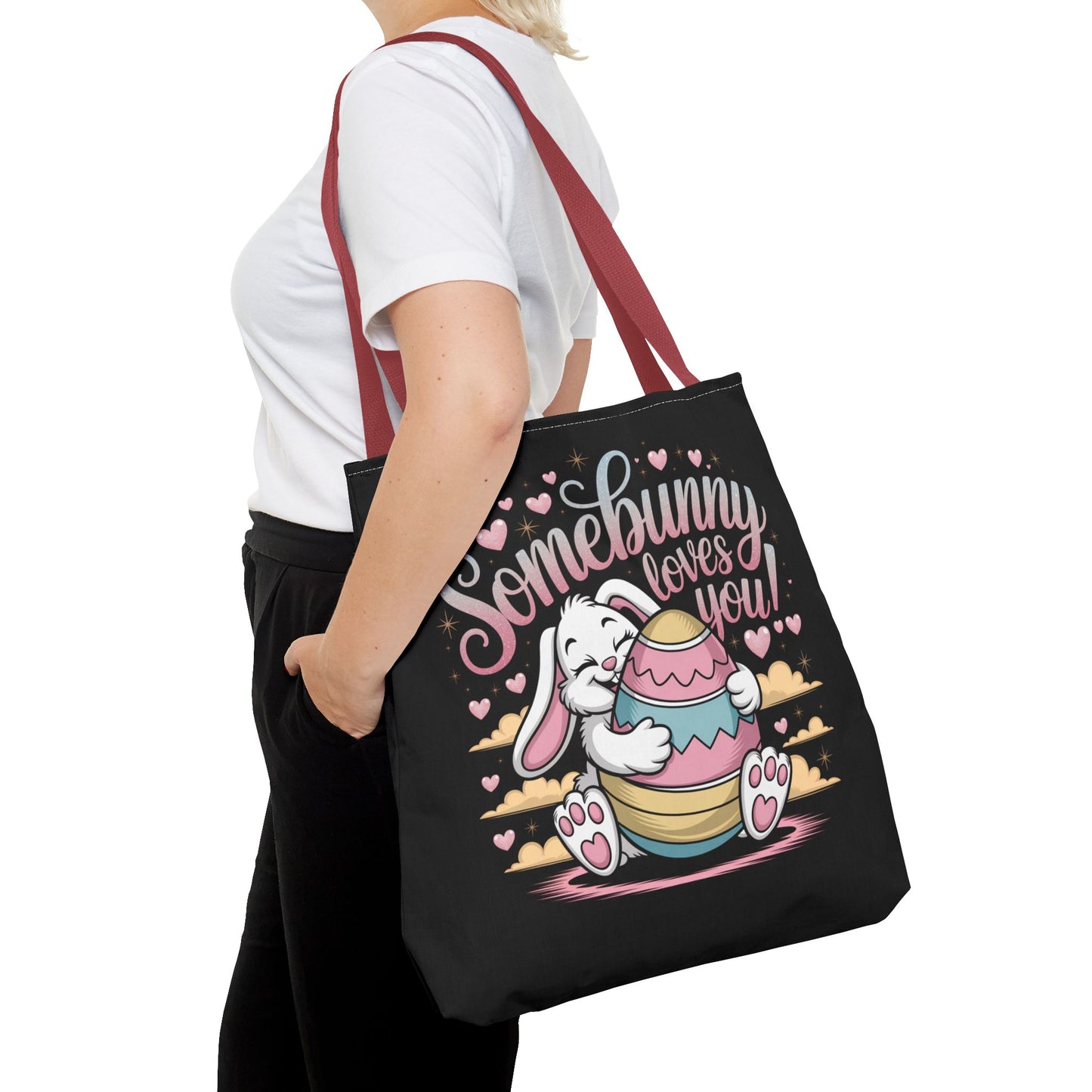Easter Bunny Tote Bag Somebunny Loves You Easter Bag Bunny