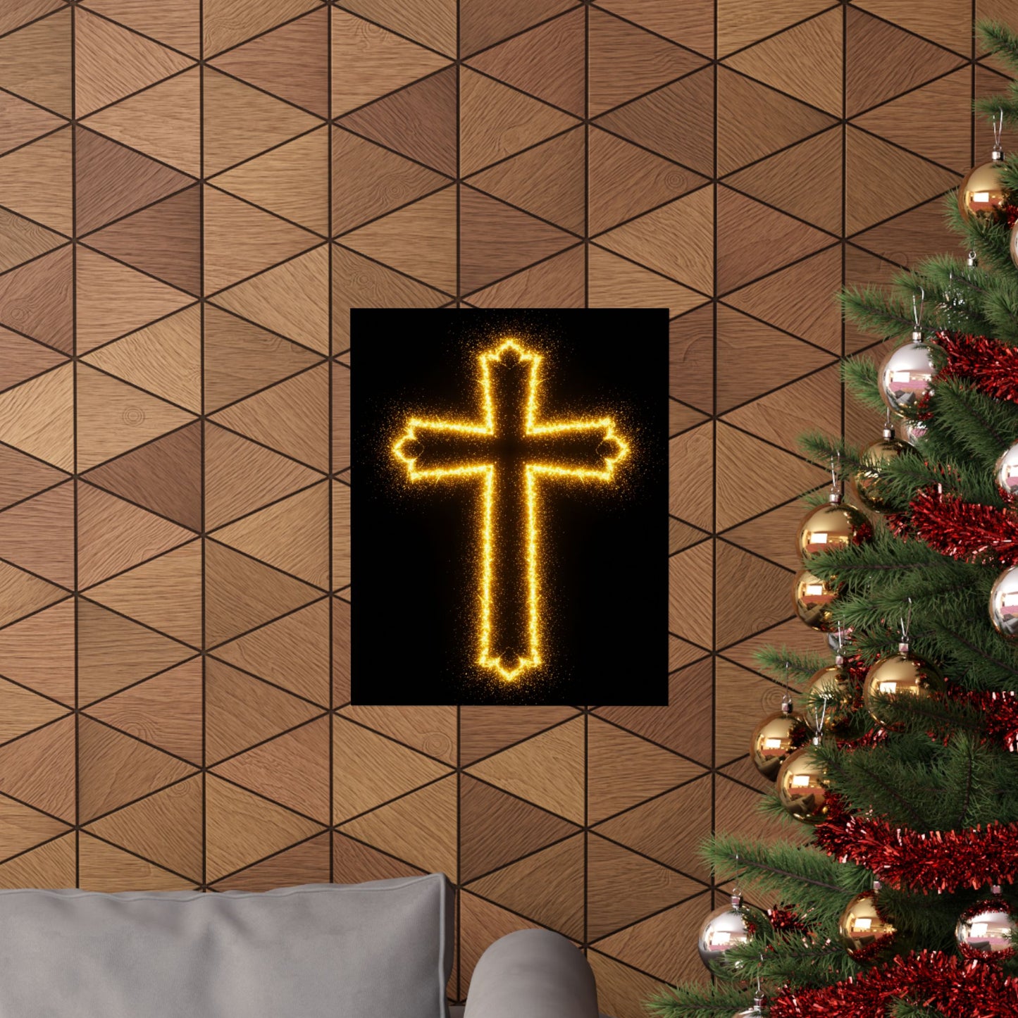 Vertical Poster - Glowing Cross Design
