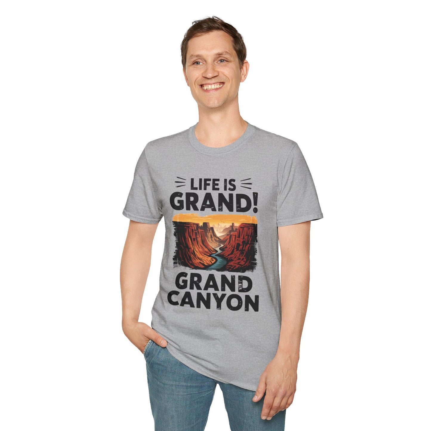 Life is Grand T-Shirt – Grand Canyon Graphic Tee | Funny National Park Shirt | Arizona Souvenir | Unisex Hiking Travel Gift Tee
