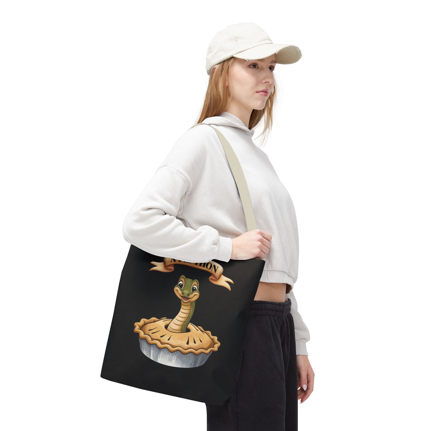 Funny Tote Bag with Snake Joke - Pie-Thon