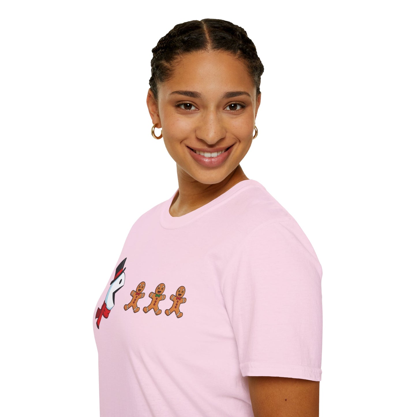 Snowman Pacman Christmas Shirt, Funny Gingerbread Men Tee, Cute Holiday Snowman T-Shirt, Christmas Humor Graphic Tee, Winter Holiday Shirt