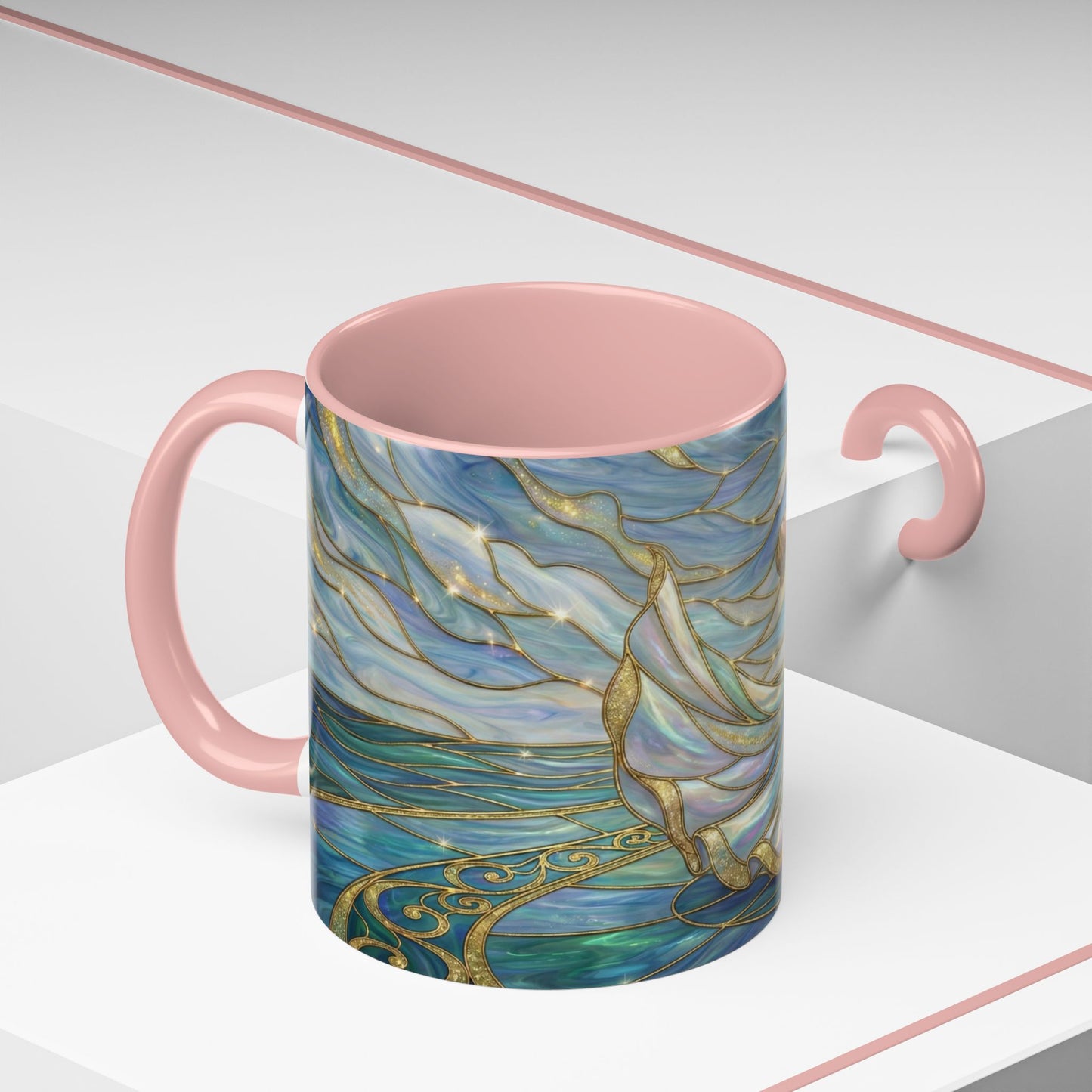 Stained Glass Mug, Dancing Couple Coffee Cup, Romantic Anniversary Gift, Ballroom Dancer Tea Cup, Wedding Present For Couple, Art Mug