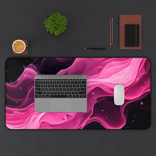 Elegant Pink Wave Desk Mat - Stylish Office Decor for Home & Workspaces