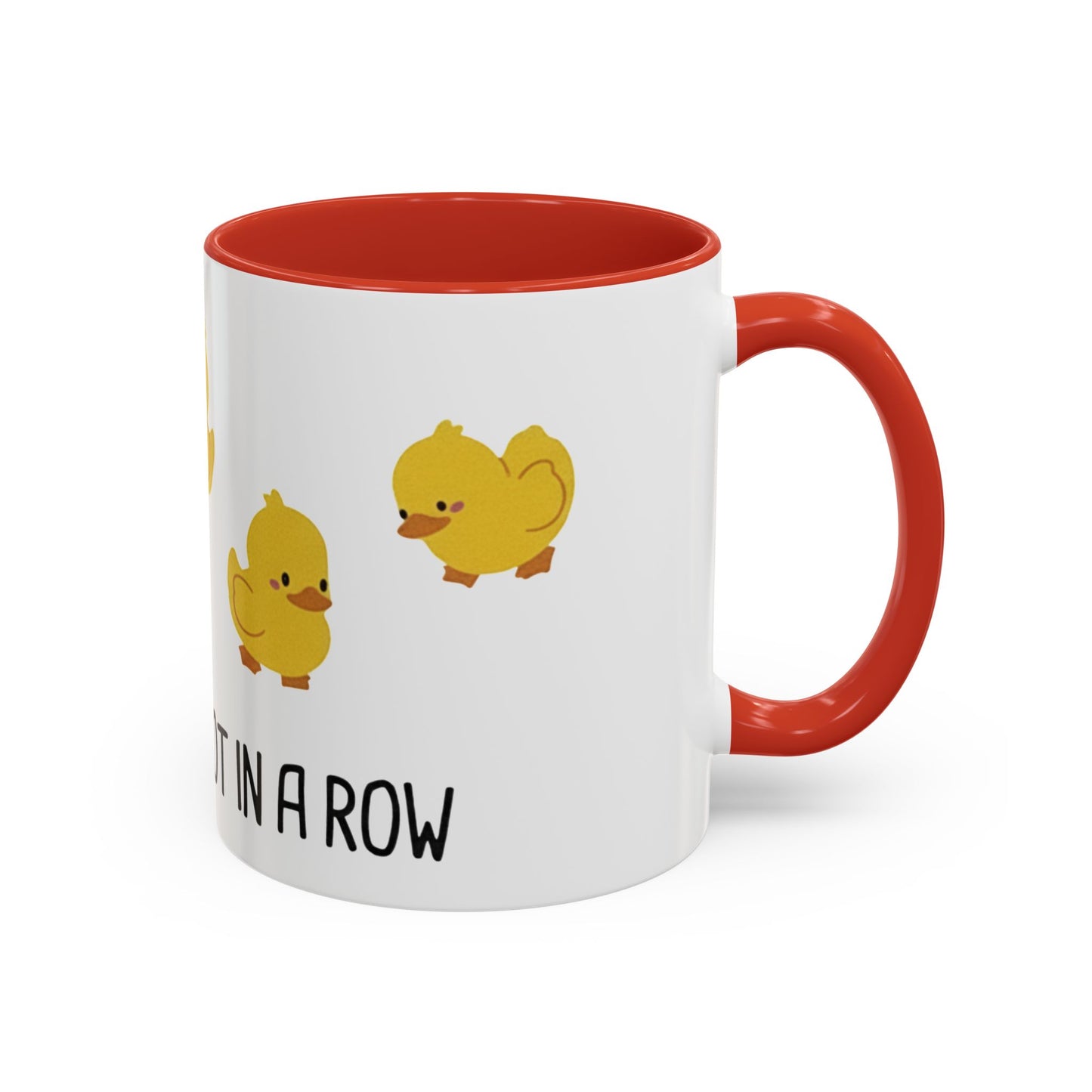 Funny Duck Mug, Cute Chick Coffee Cup, “Definitely Not In A Row” Mug, Cute Animal Lover Gift, Humor Tea Cup, Yellow Duck Kitchenware