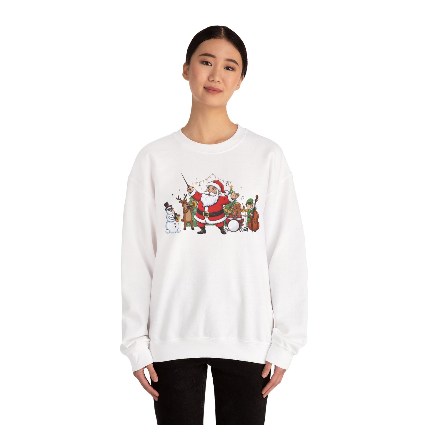 Santa’s Christmas Band Sweatshirt | Funny Holiday Crewneck | Festive Unisex Christmas Sweater | Cozy Winter Gift