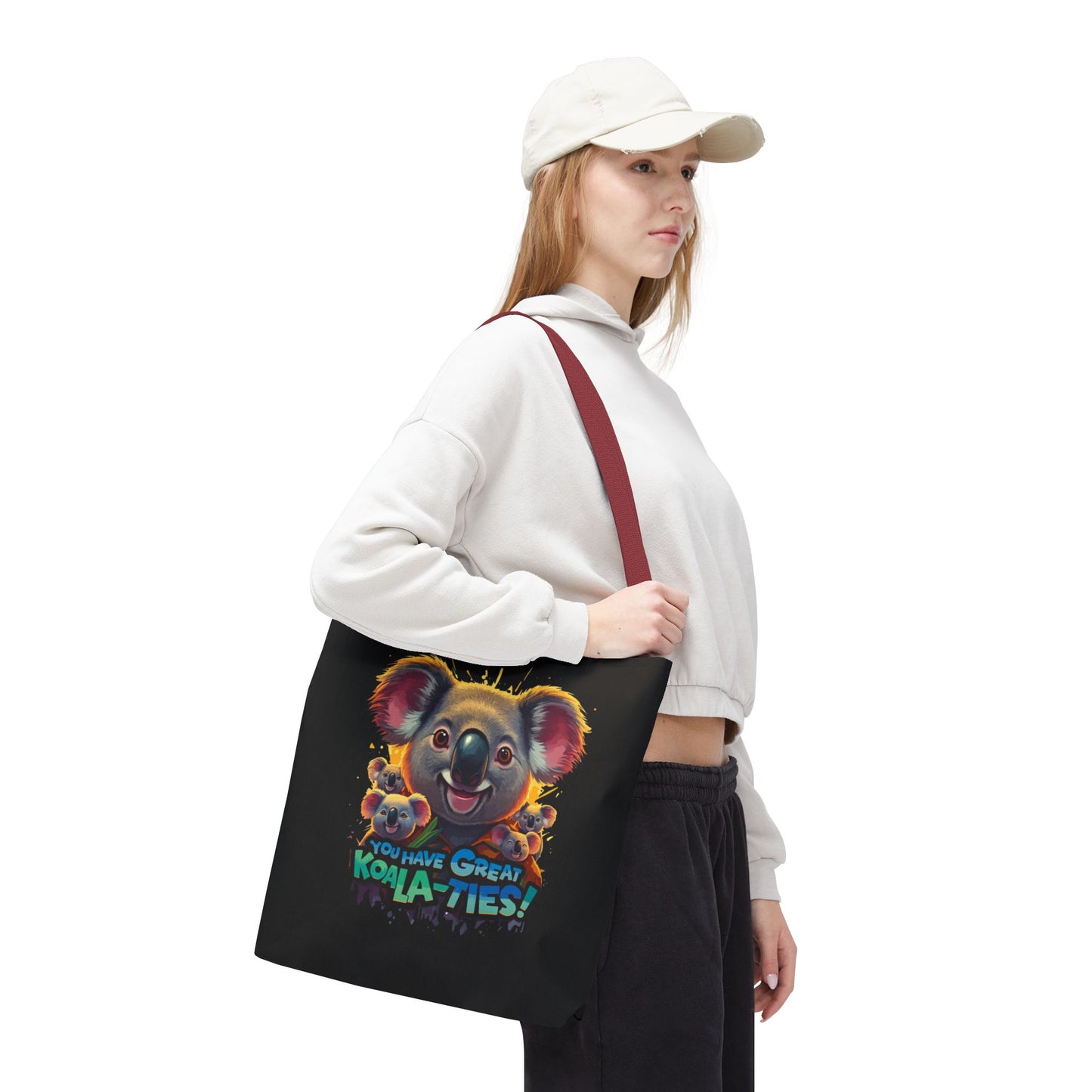 Koala Tote Bag – Funny Animal Pun Bag with Cute Koala Design – Reusable Grocery, Beach, or Everyday Carry Bag – Gift for Koala Lovers