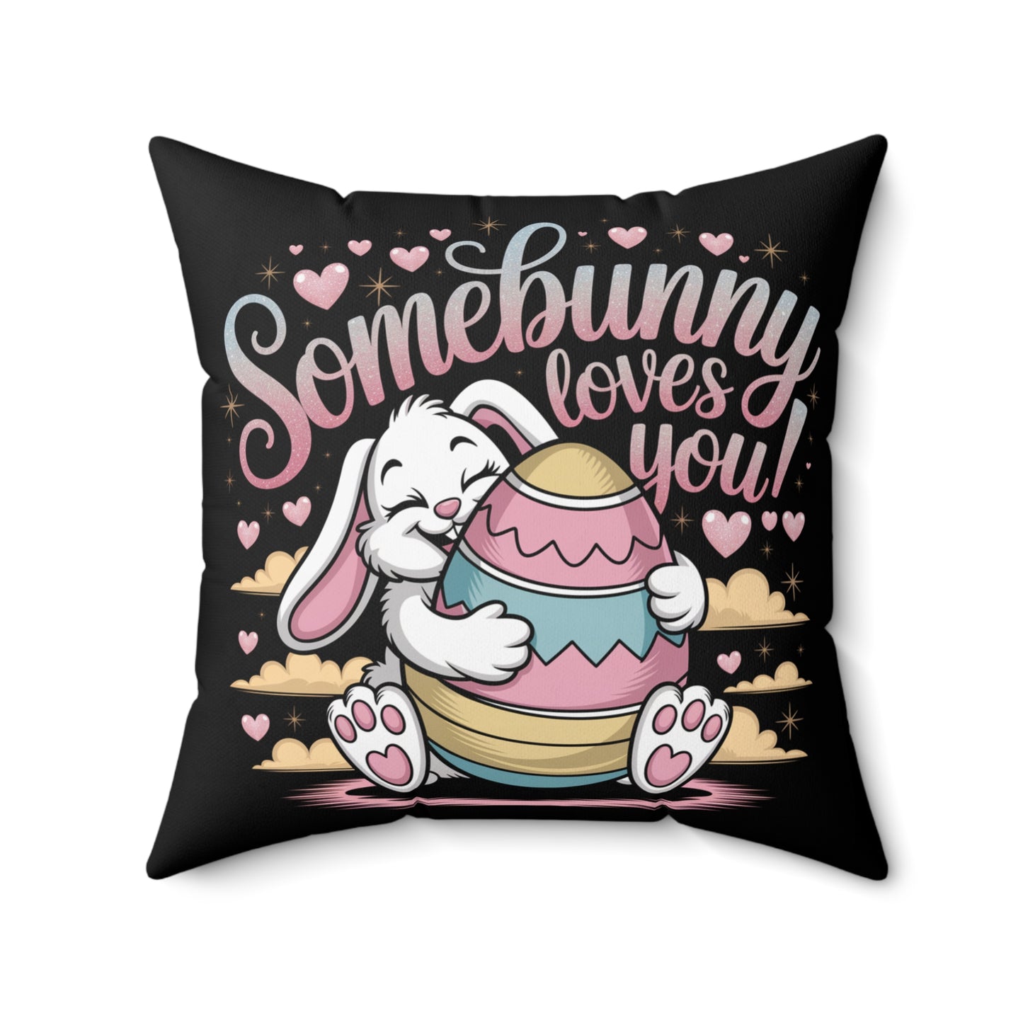 Easter Bunny Square Pillow Easter Decor Easter Pillow