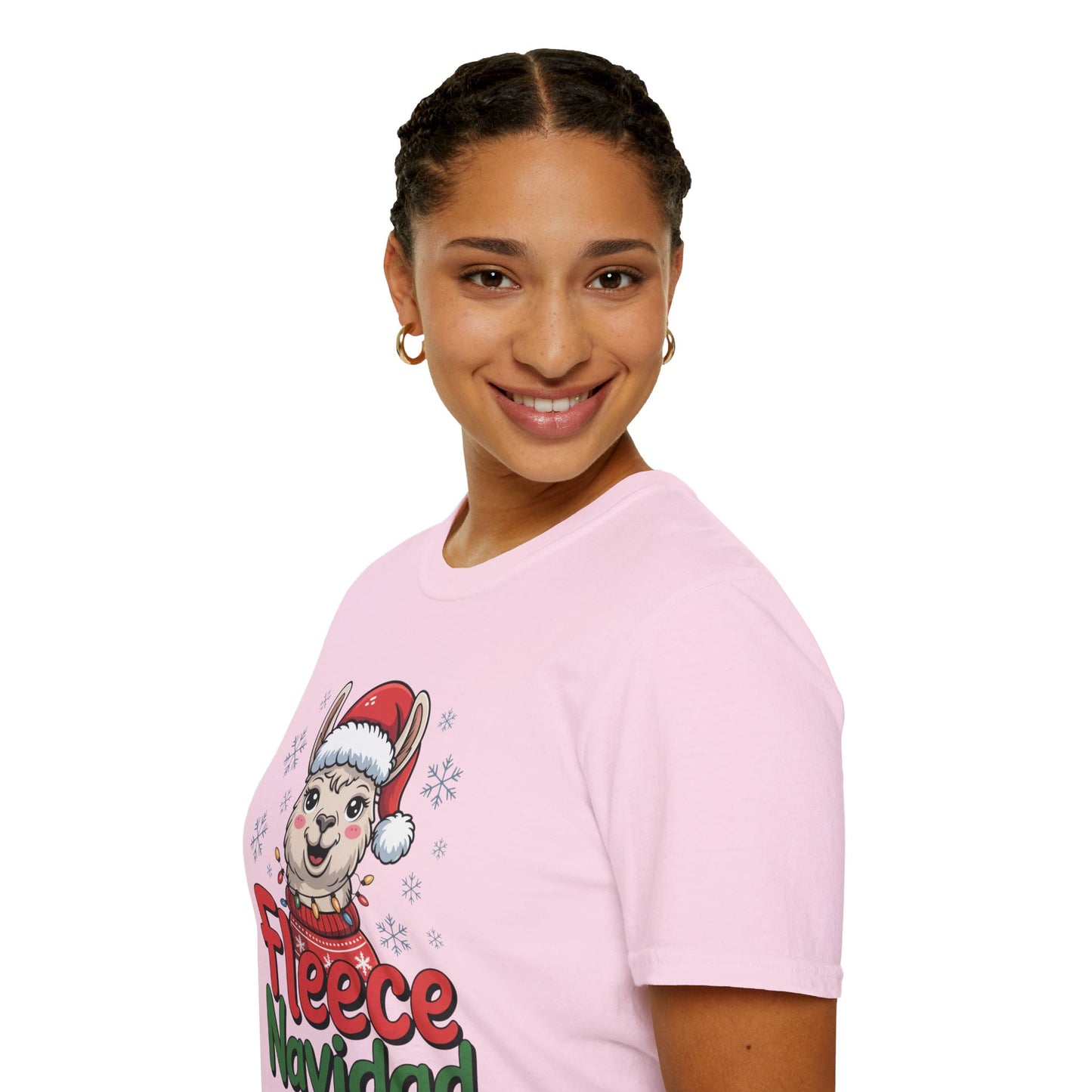 Fleece Navidad Llama Christmas Shirt, Funny Llama Xmas Tee, Cute Holiday Pun Shirt, Fuzzy Llama Santa Sweater Shirt, Christmas Gift Tee
