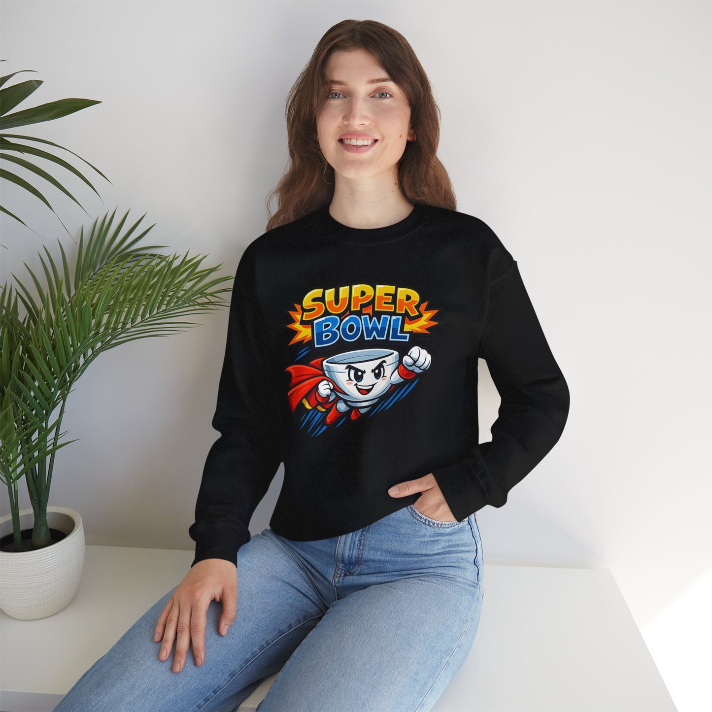 Super Bowl Sweatshirt, Funny Super Bowl Crewneck, Football Party Sweatshirt, Game Day Pullover, Bowl Pun Shirt, Unisex Graphic Crew