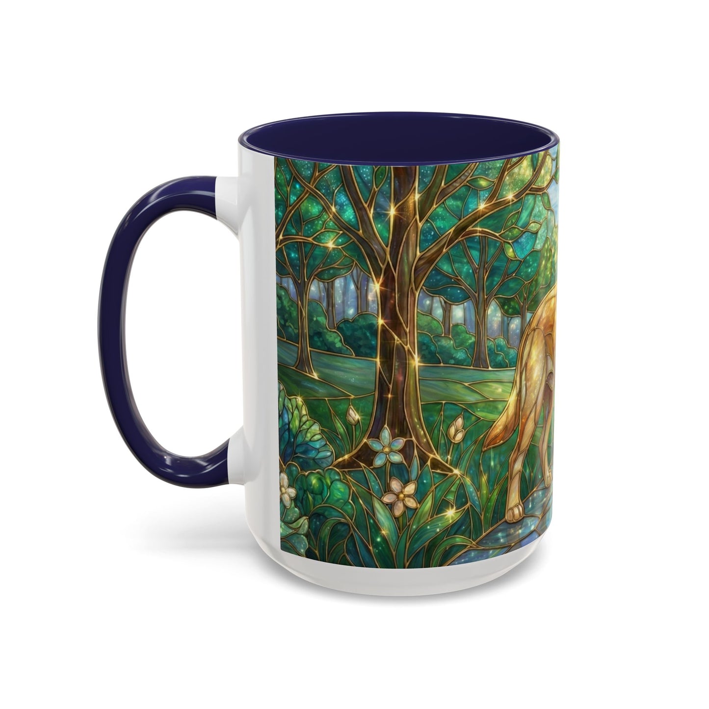 Stained Glass Labrador Mug, Dog Lover Coffee Mug, Labrador Retriever Art Cup, Pet Memorial Gift, Colorful Dog Mug, Nature Art Mug