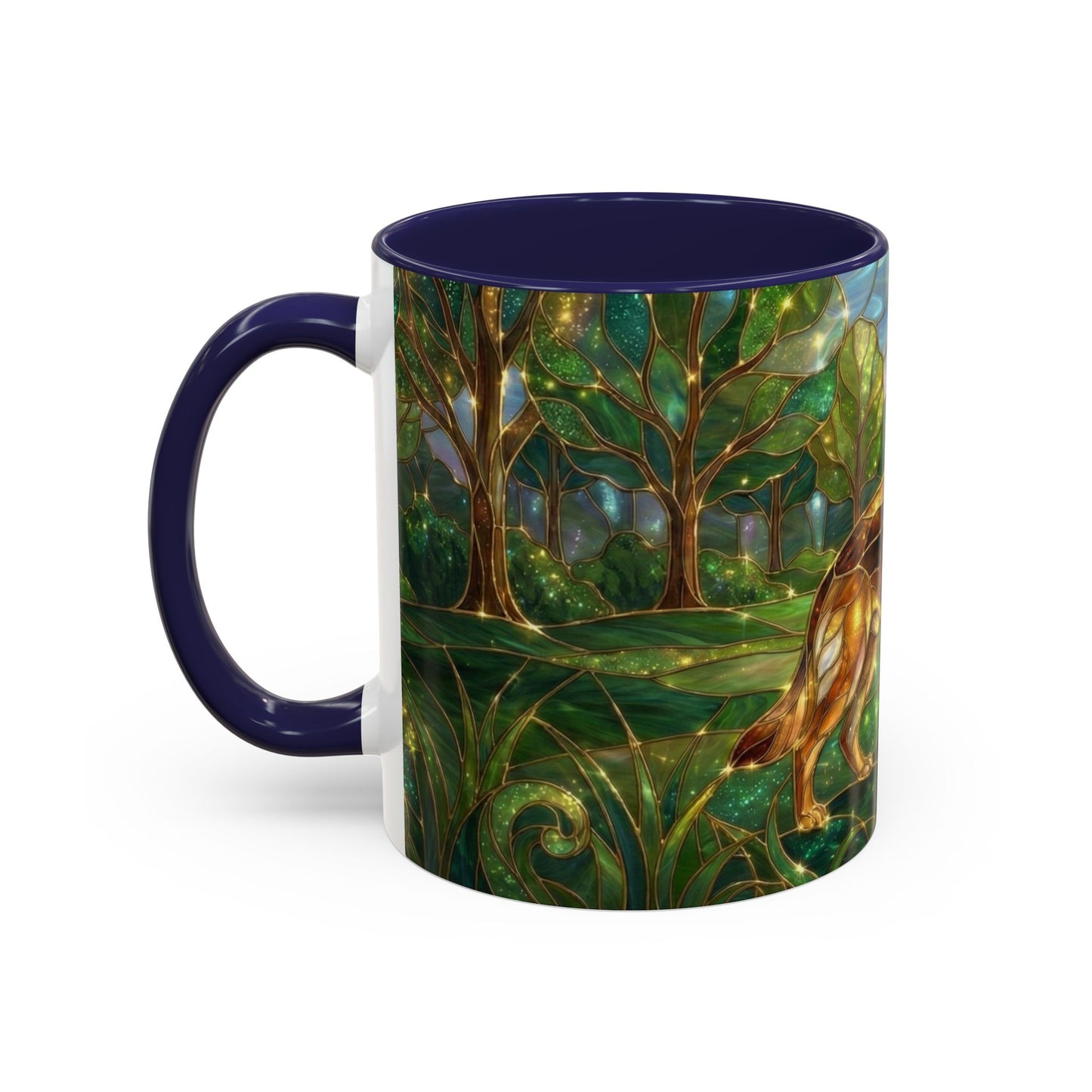 German Shepherd Mug, Stained Glass Dog Coffee Mug, German Shepherd Art Cup, Dog Lover Gift, Pet Memorial Mug, Colorful Dog Mug