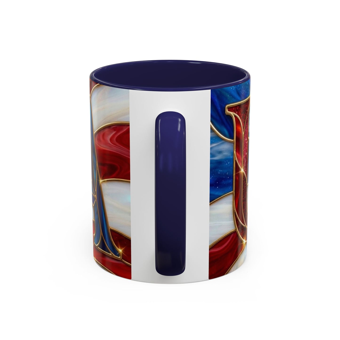 USA Patriotic Coffee Mug, Stained Glass USA Mug, Red White Blue Ceramic Mug, American Flag Style Mug, 11oz 15oz Mug