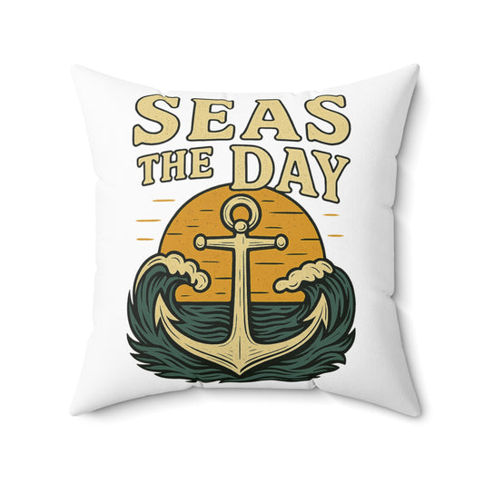 Pillow Seas the Day Nautical Decor Ocean Themed Throw Pillow Decoration Beach Decor