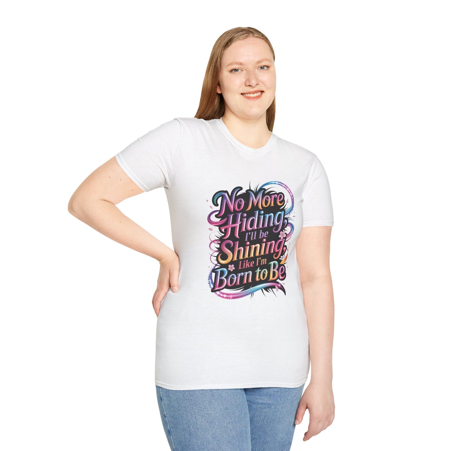 No More Hiding T-Shirt, KPop Anime Inspired Shirt, Motivational Graphic Tee, Shining Born to Be Top, Positive Quote Shirt for Fans and Dreamers
