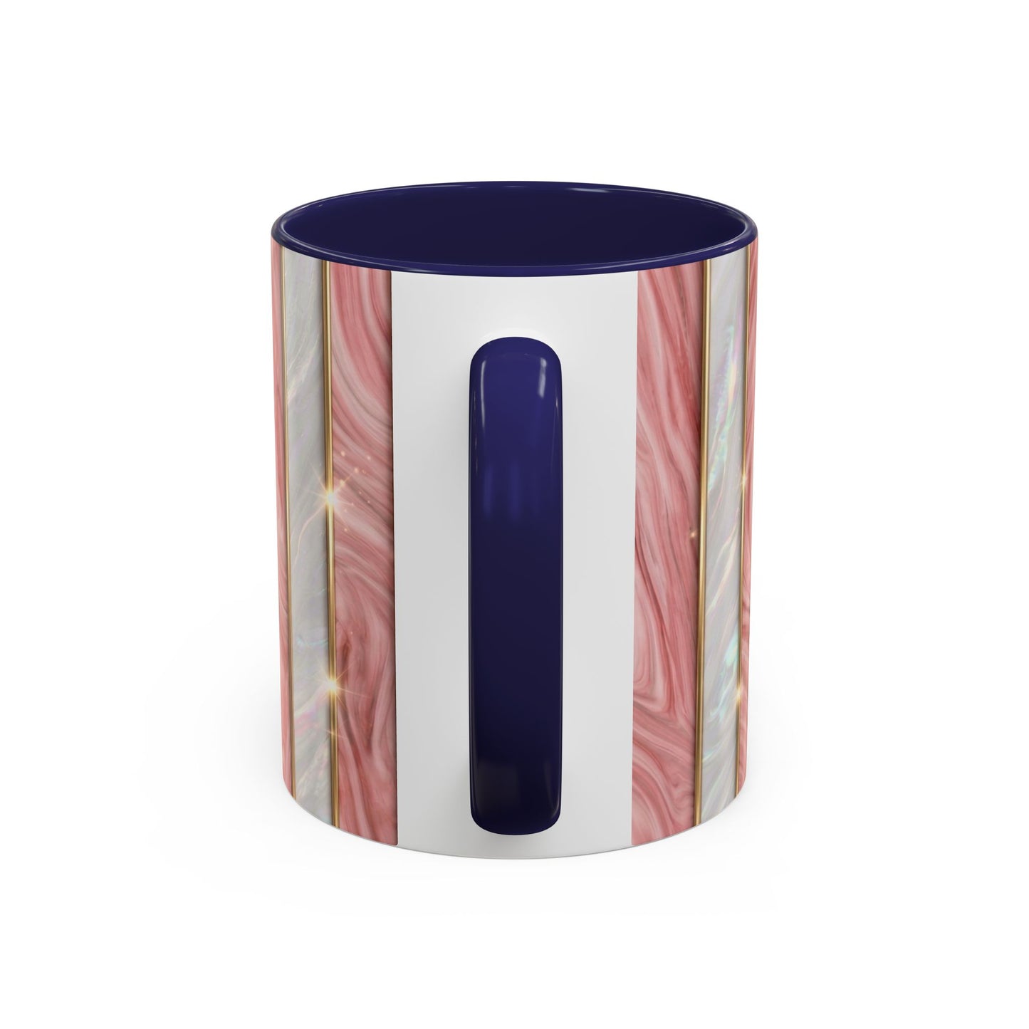 Pink Marble Coffee Mug, Gold Stripe Faux Agate Cup, Glam Desk Accessory, Elegant Tea Mug, Luxury Gift for Her, Chic Office Desk Decor
