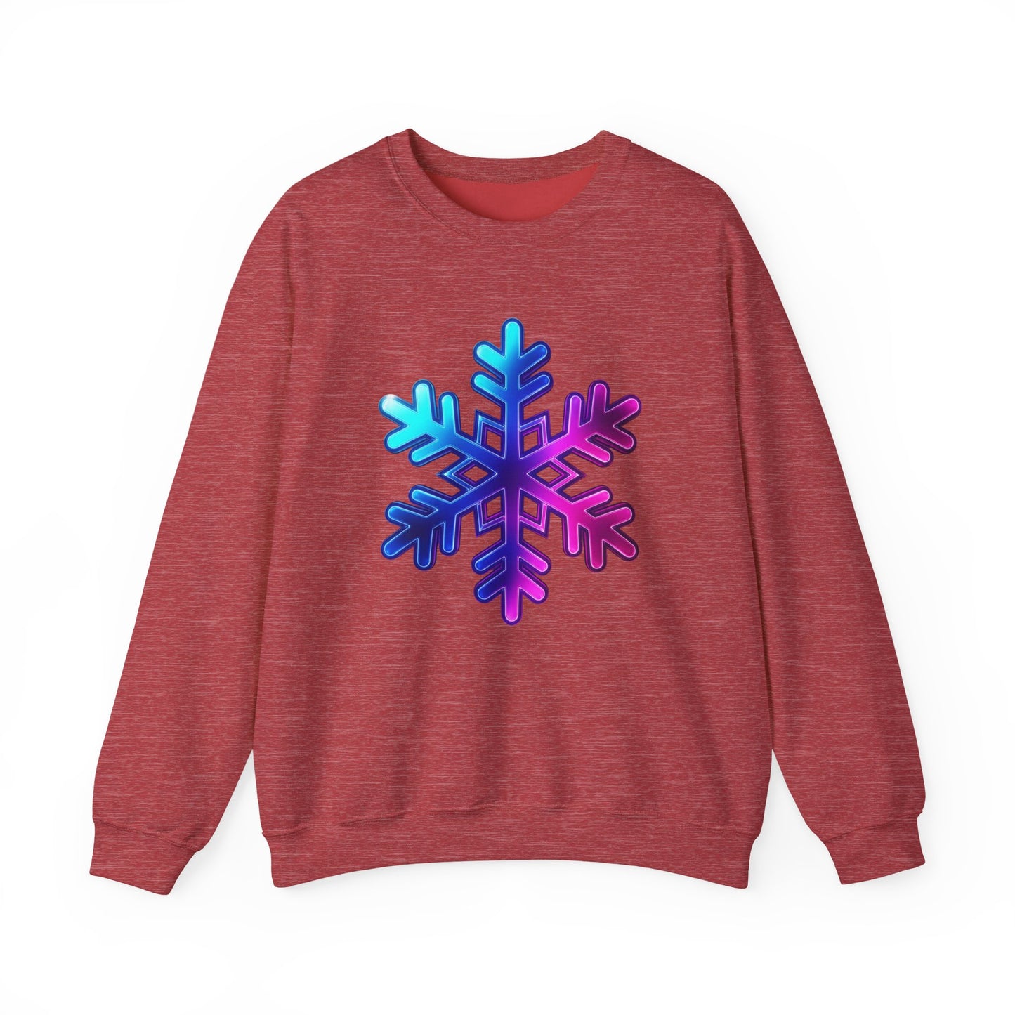 Blue Pink Gradient Snowflake Sweatshirt, Winter Aesthetic Pullover, Cozy Christmas Crewneck, Festive Holiday Sweater Gift for Her or Him