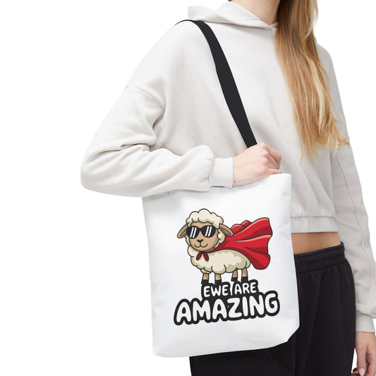 Sheep Tote Bag - Ewe Are Amazing Inspirational Bag Everyday Tote Funny Bag