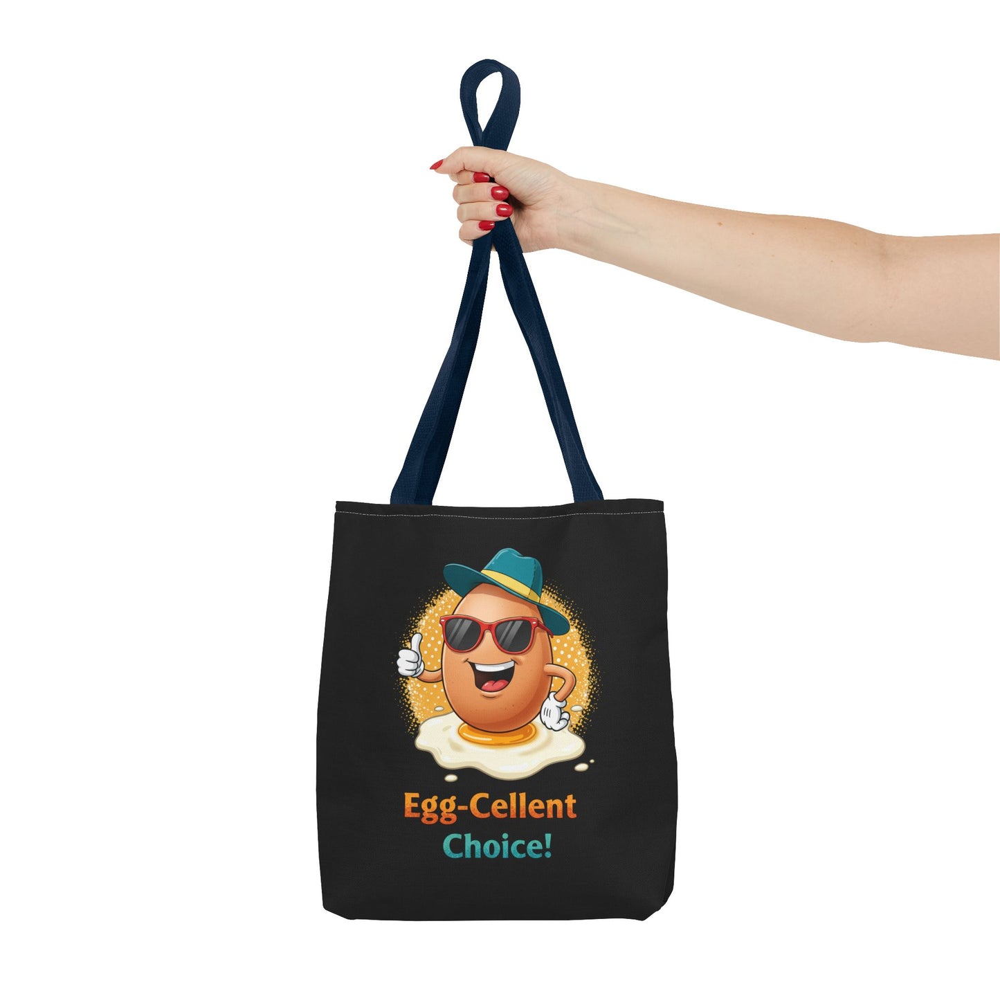 Tote Bag: Egg-Cellent Choice Thumbs Up Pun Design