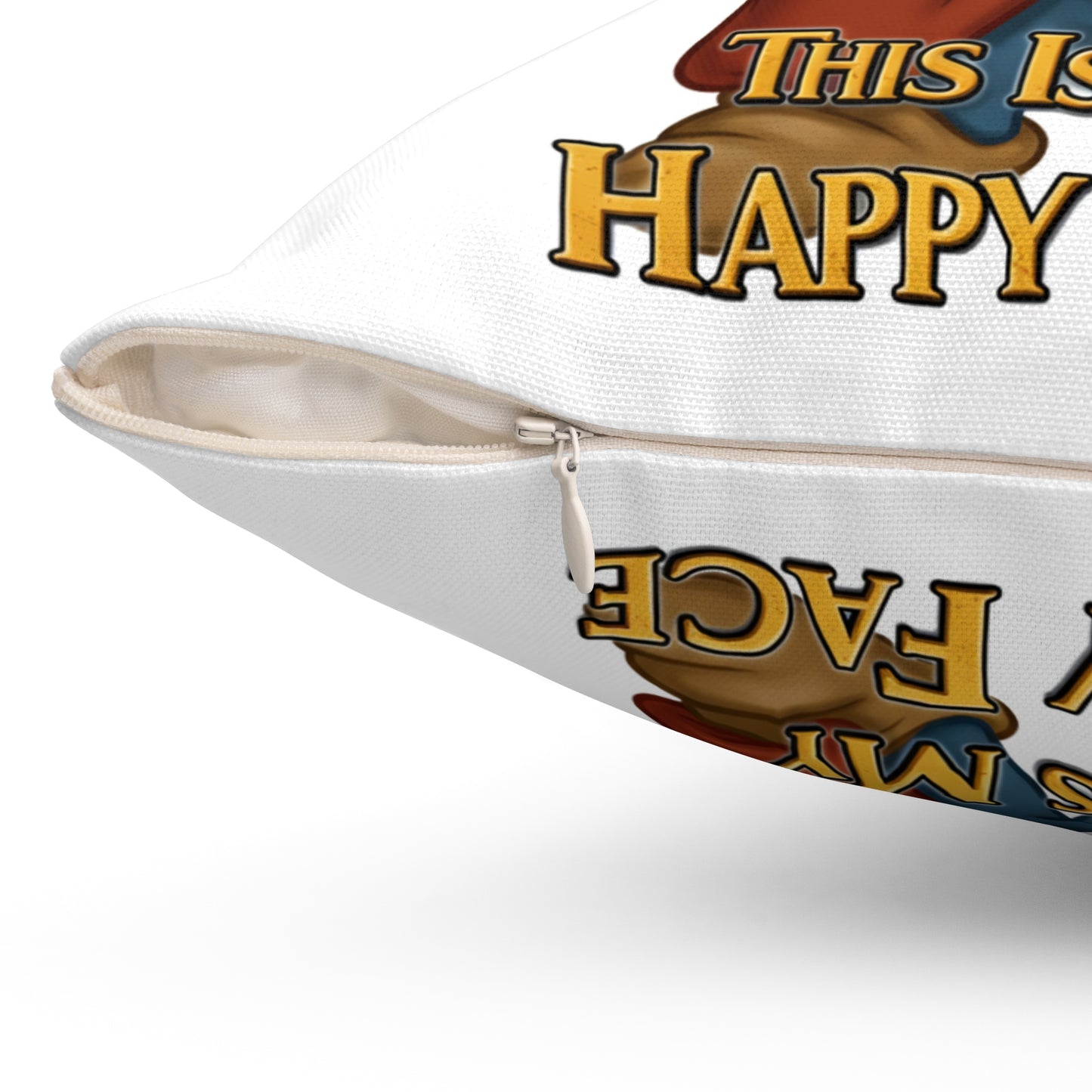 Funny Gnome 'This Is My Happy Face' Pillow - Perfect Home Decor for Gnome Lovers