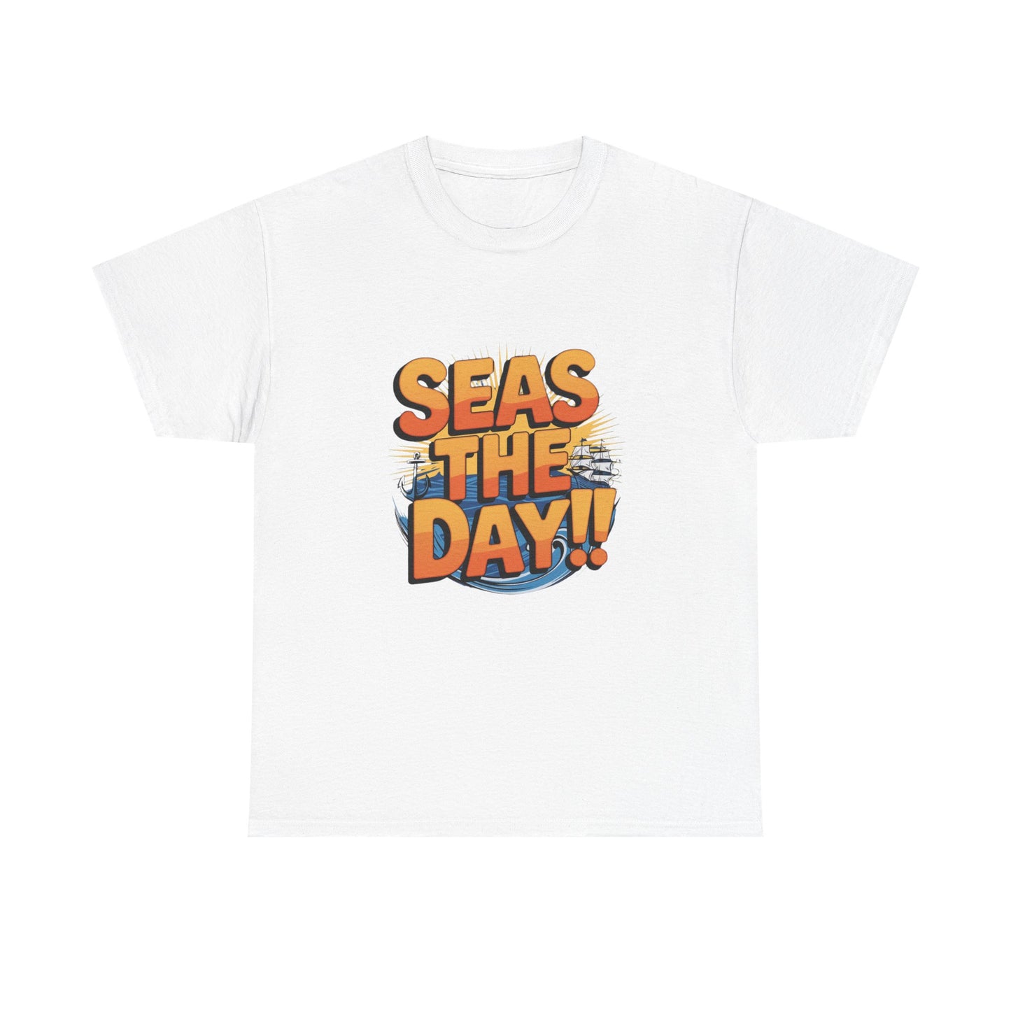 Seas The Day!! Tee • Ocean Pun Graphic Shirt • Comfort Colors Unisex Beachy Vibes • Nautical Aesthetic • Gift for Sea Lovers & Summer Vacays