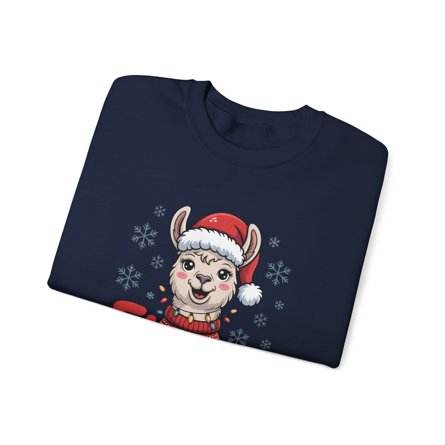 Fleece Navidad Christmas Sweatshirt, Funny Llama Holiday Sweater, Cozy Unisex Crewneck, Cute Christmas Pun Gift For Friends And Family