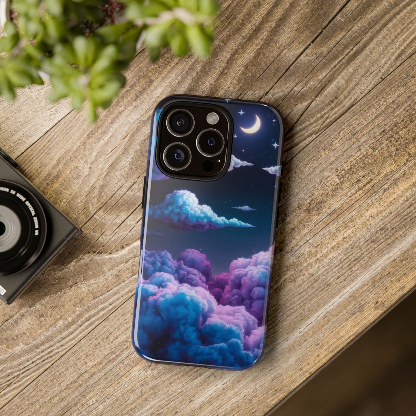 Dreamy Clouds & Moon Tough iPhone Case