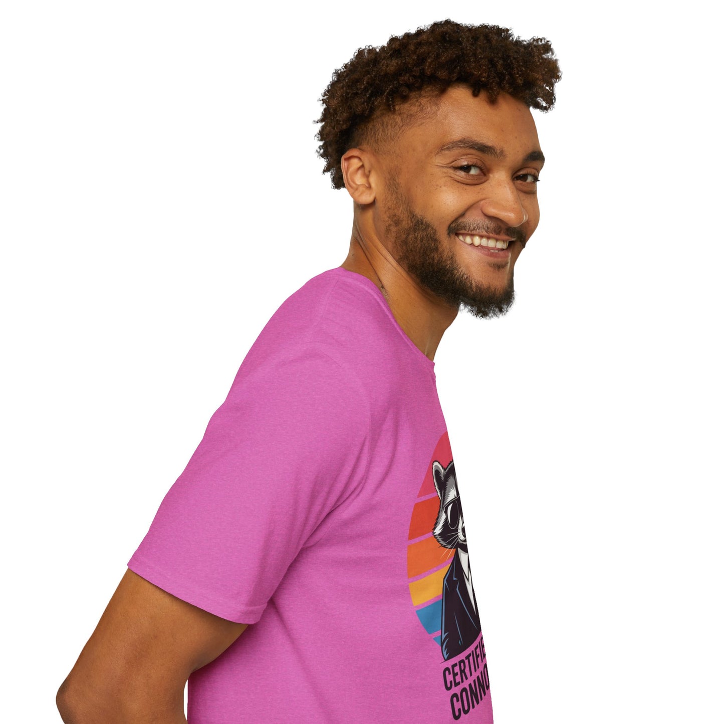 Certified Trash Connoisseur Raccoon Shirt - Funny Trash Panda Graphic Tee - Retro Sunset Vintage Vibe - Unique Gift for Raccoon Lover
