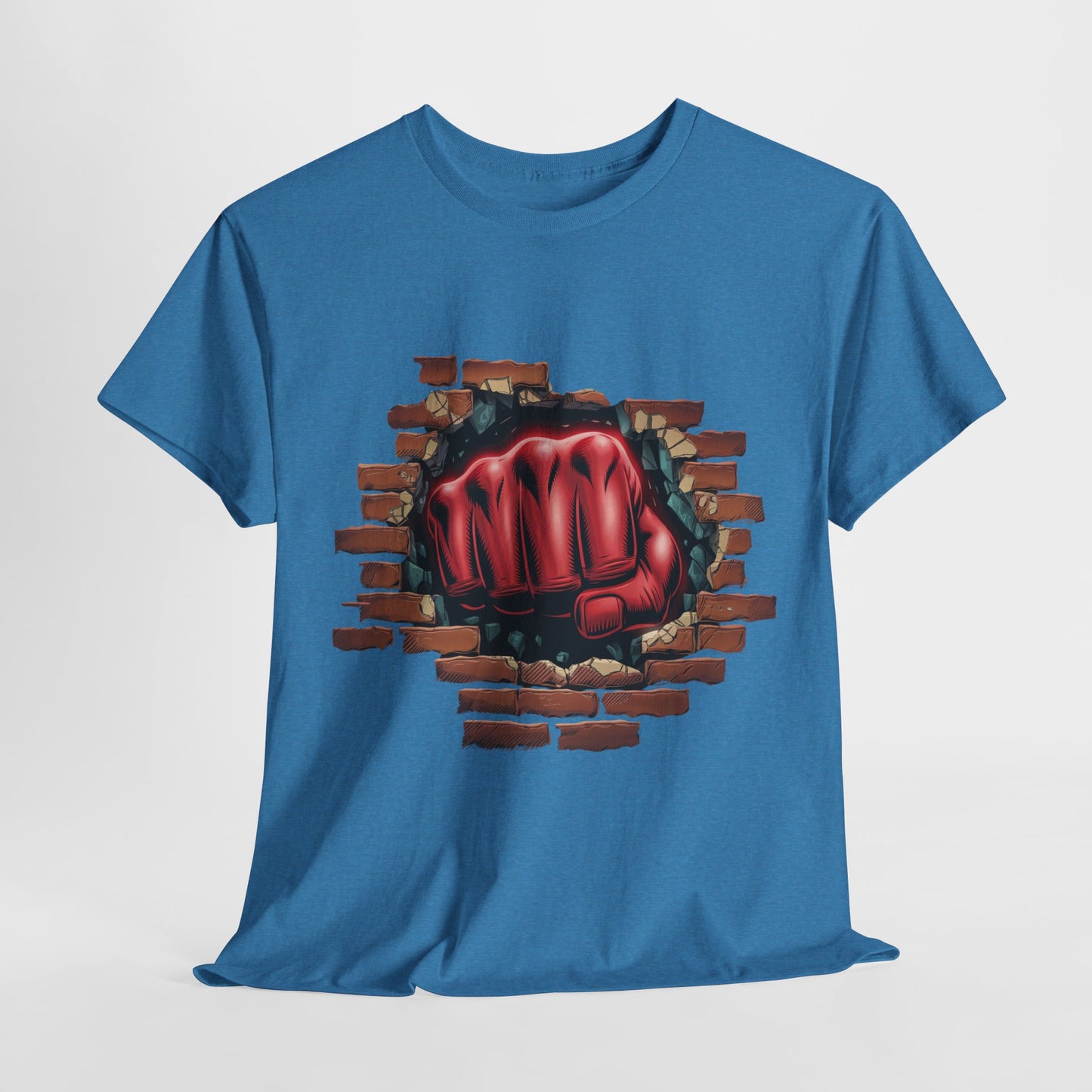 Impact Fist Graphic T-Shirt – Punch Through Brick Wall Design | Bold Streetwear Tee for Fighters, Gym & Edge-Lovers