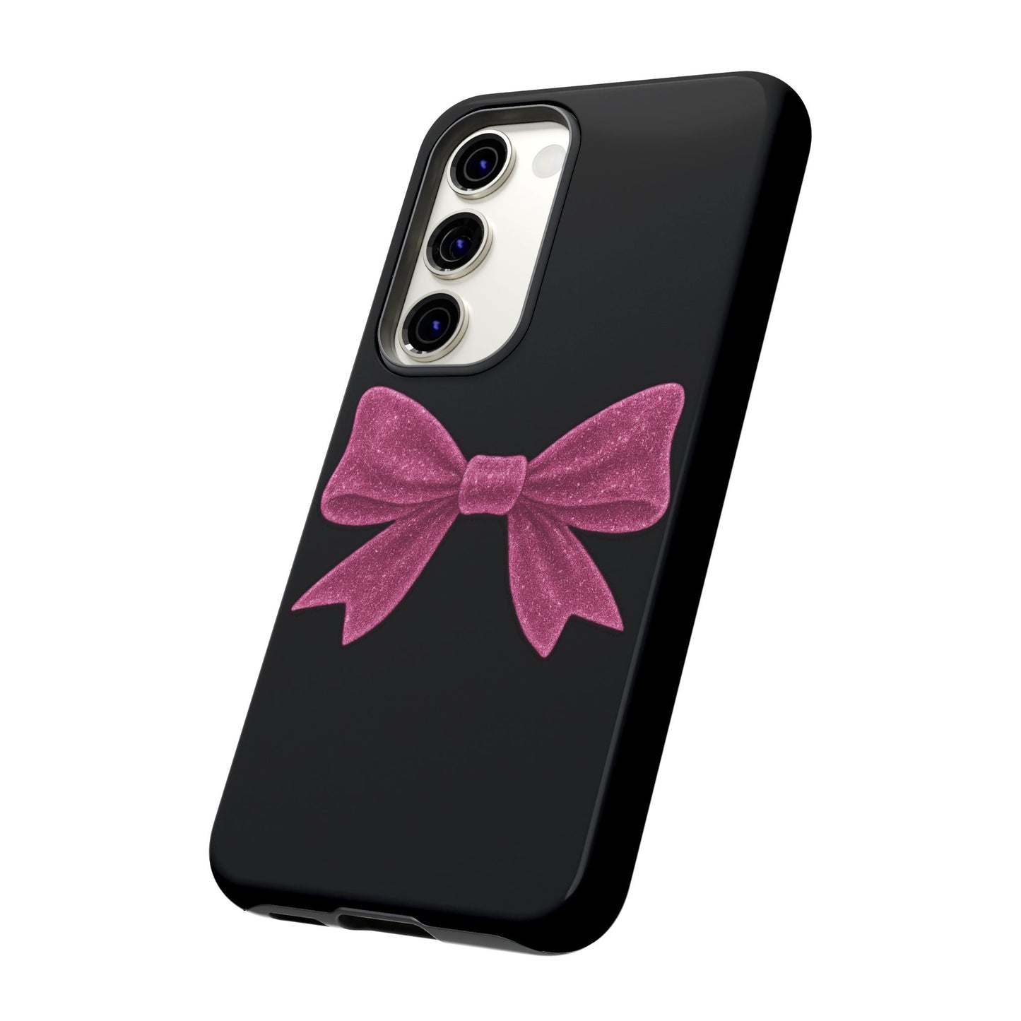 Pink Glitter Bow Samsung Case – Coquette Aesthetic Phone Cover – Girly Glossy Galaxy Case – Cute Soft Girl Tech Accessory – Kawaii Gift Idea