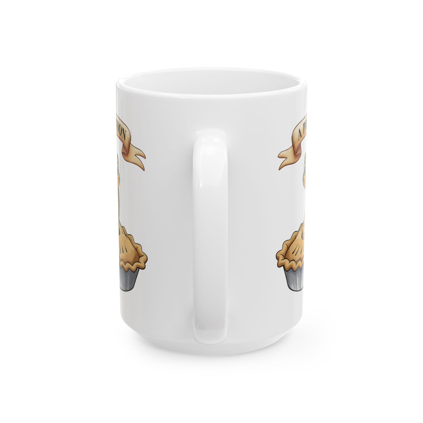 Pie-Thon Snake Mug - Funny Python Pie Pun Mug, Quirky Animal Cartoon Ceramic Coffee Cup, Novelty Gift for Snake Lovers & Bakery Fans