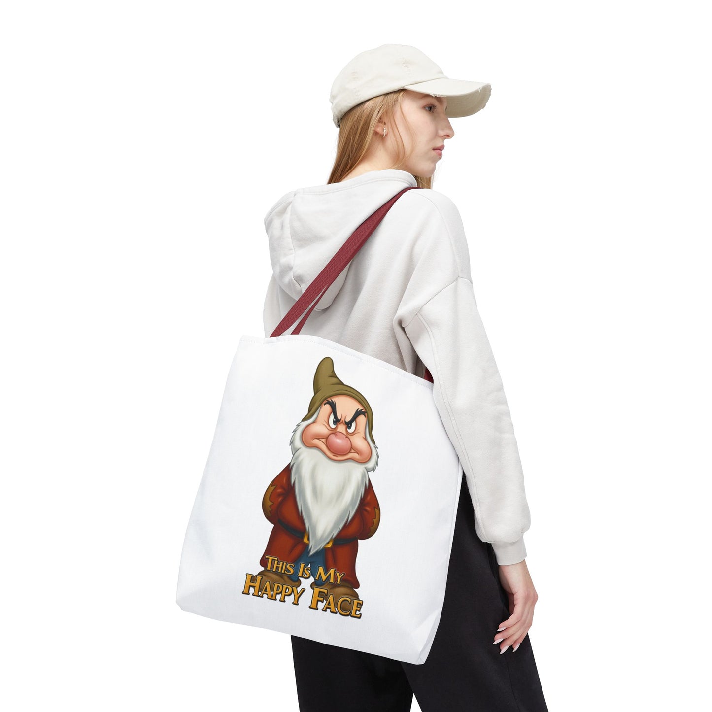 Grumpy Dwarf Tote Bag - "This Is My Happy Face"