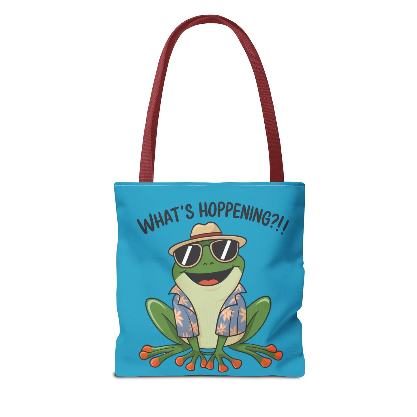 Frog Tote Bag - What's Hoppening Pun Design