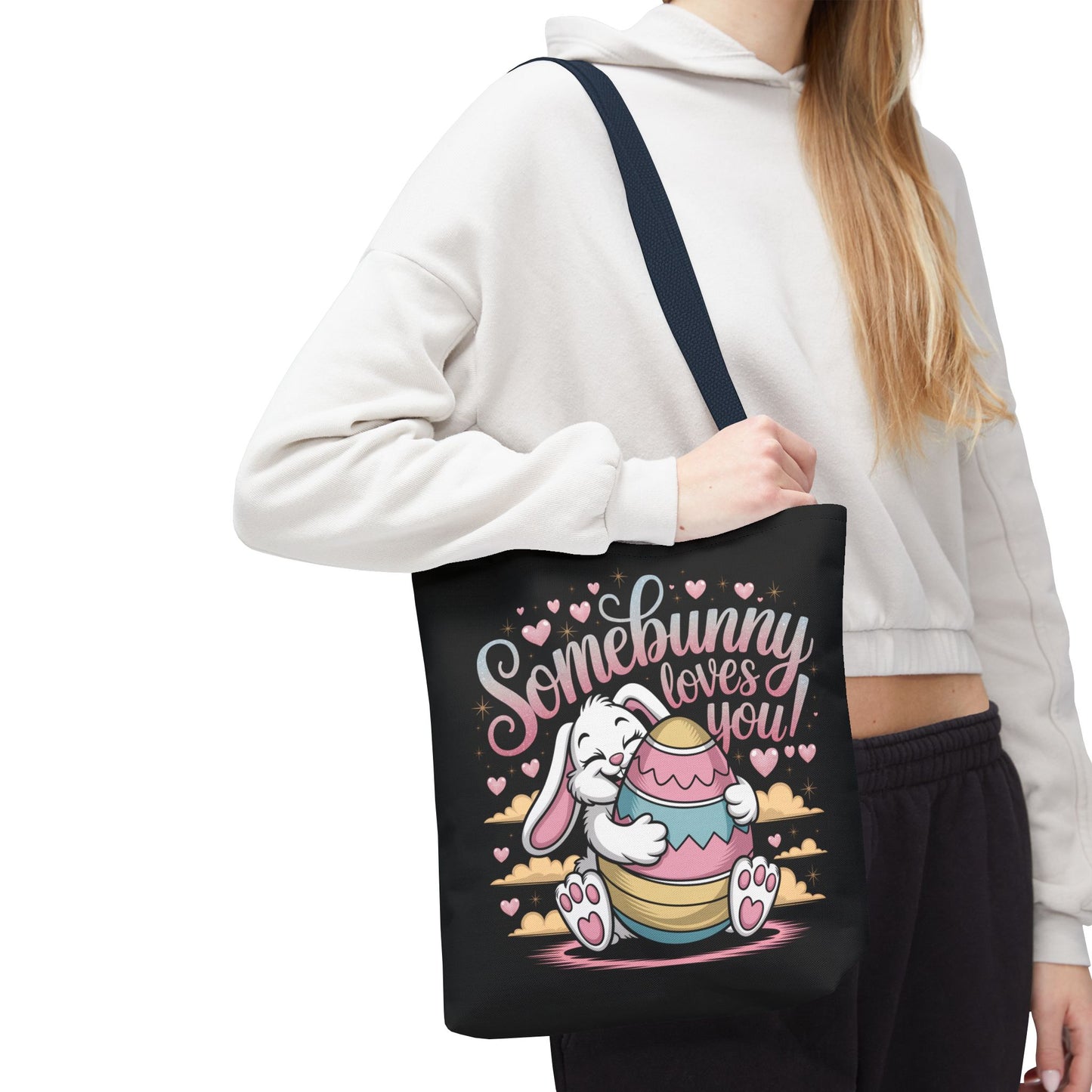 Easter Bunny Tote Bag Somebunny Loves You Easter Bag Bunny