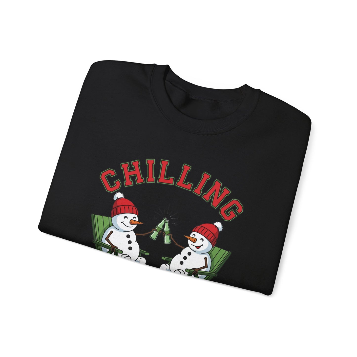 Chilling With My Snowmies Sweatshirt - Funny Christmas Snowman Sweater, Holiday Party Shirt, Cute Winter Gift, Matching Friends Xmas Top