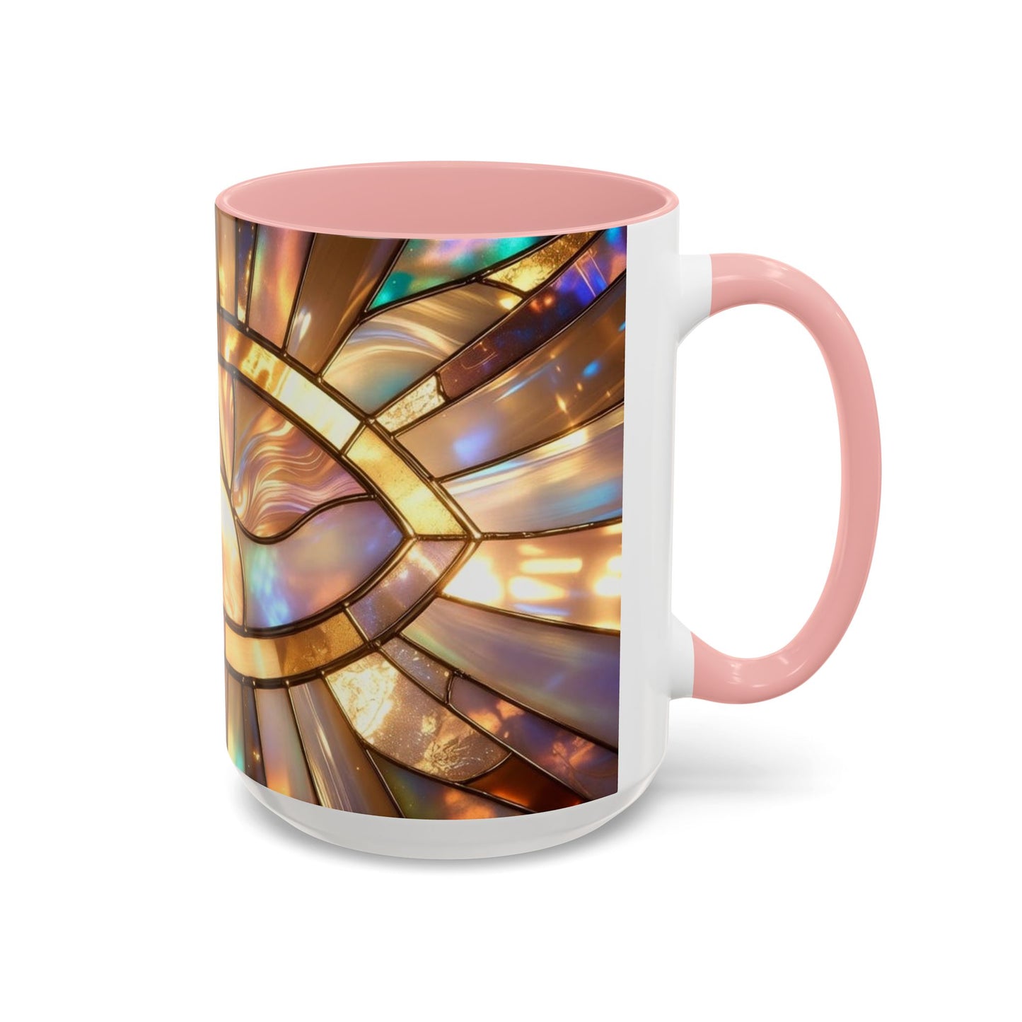 Stained Glass Ichthys Mug, Jesus Fish Christian Coffee Cup, Religious Art Mug, Faith Gift For Women, Inspirational Stained Glass Christian Symbol Design