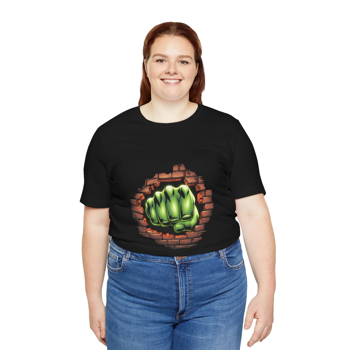 Green Hero Fist Graphic Tee – Superhero Shirt, Comic Pop Art, Gamer Gift, Y2K Dopamine Aesthetic, Funny Nerd Fashion, Unisex T‑shirt