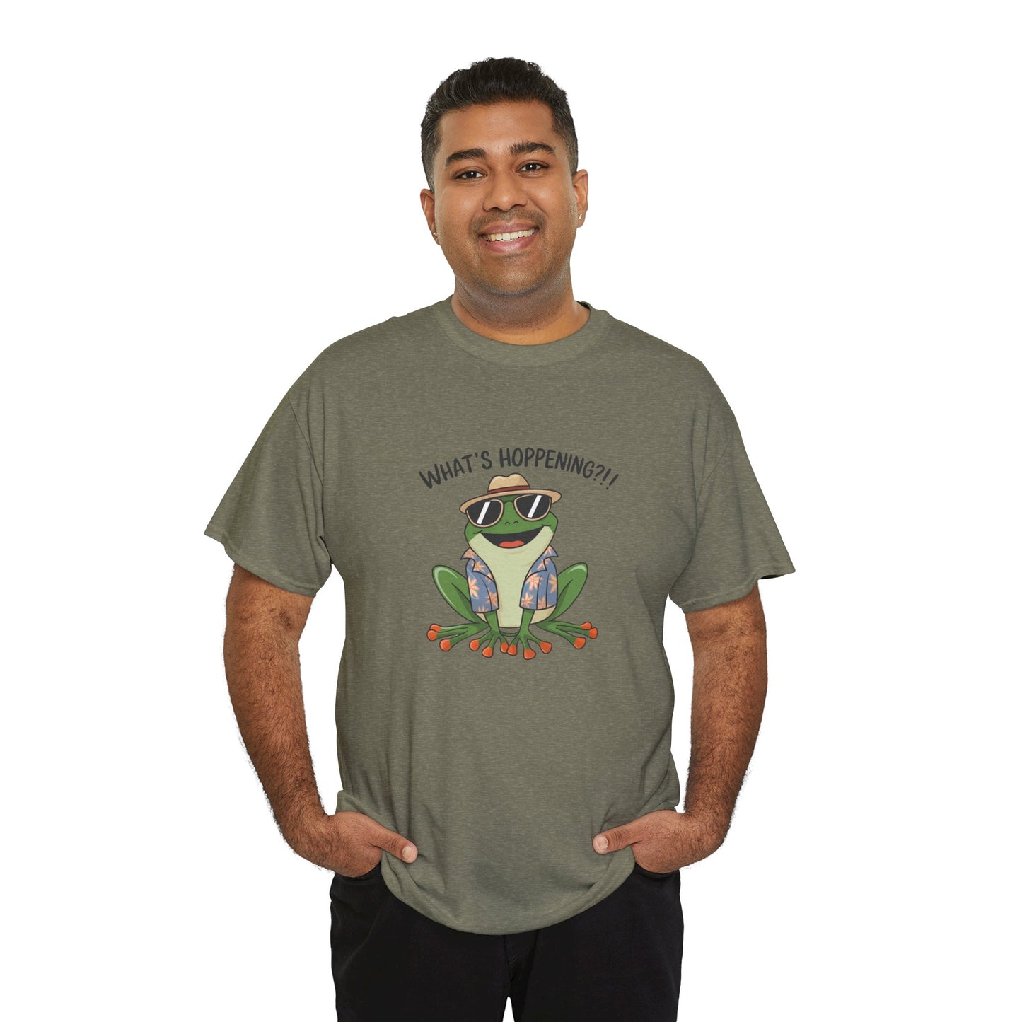 Funny Frog Shirt | What’s Hoppening T-Shirt | Cool Frog Graphic Tee | Amphibian Dad Joke Shirt | Cottagecore Animal Lover Gift