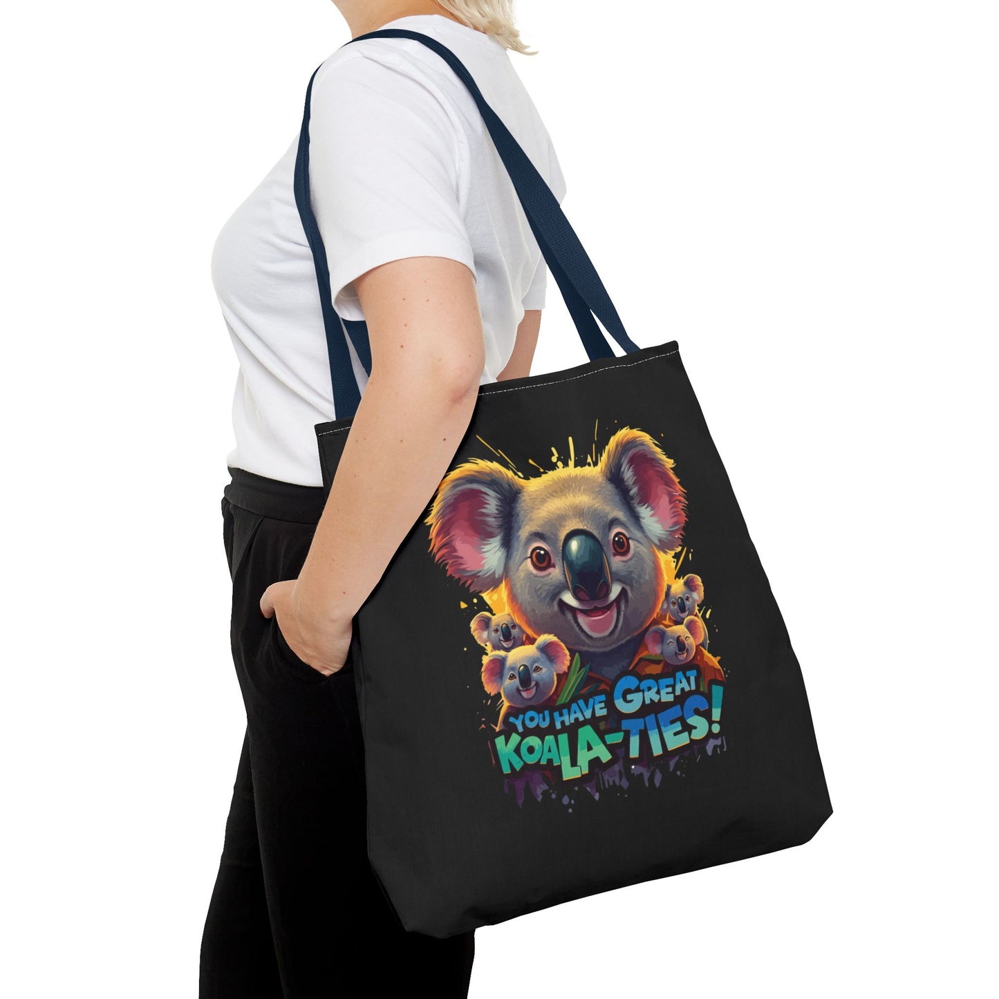Koala Tote Bag – Funny Animal Pun Bag with Cute Koala Design – Reusable Grocery, Beach, or Everyday Carry Bag – Gift for Koala Lovers